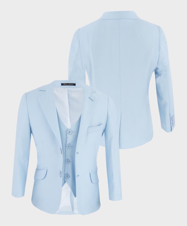 Boys Solid Tailored Fit Communion Suit Set - Light Blue