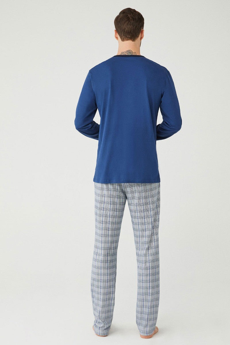 Men's Cotton Navy Pyjama - Blue