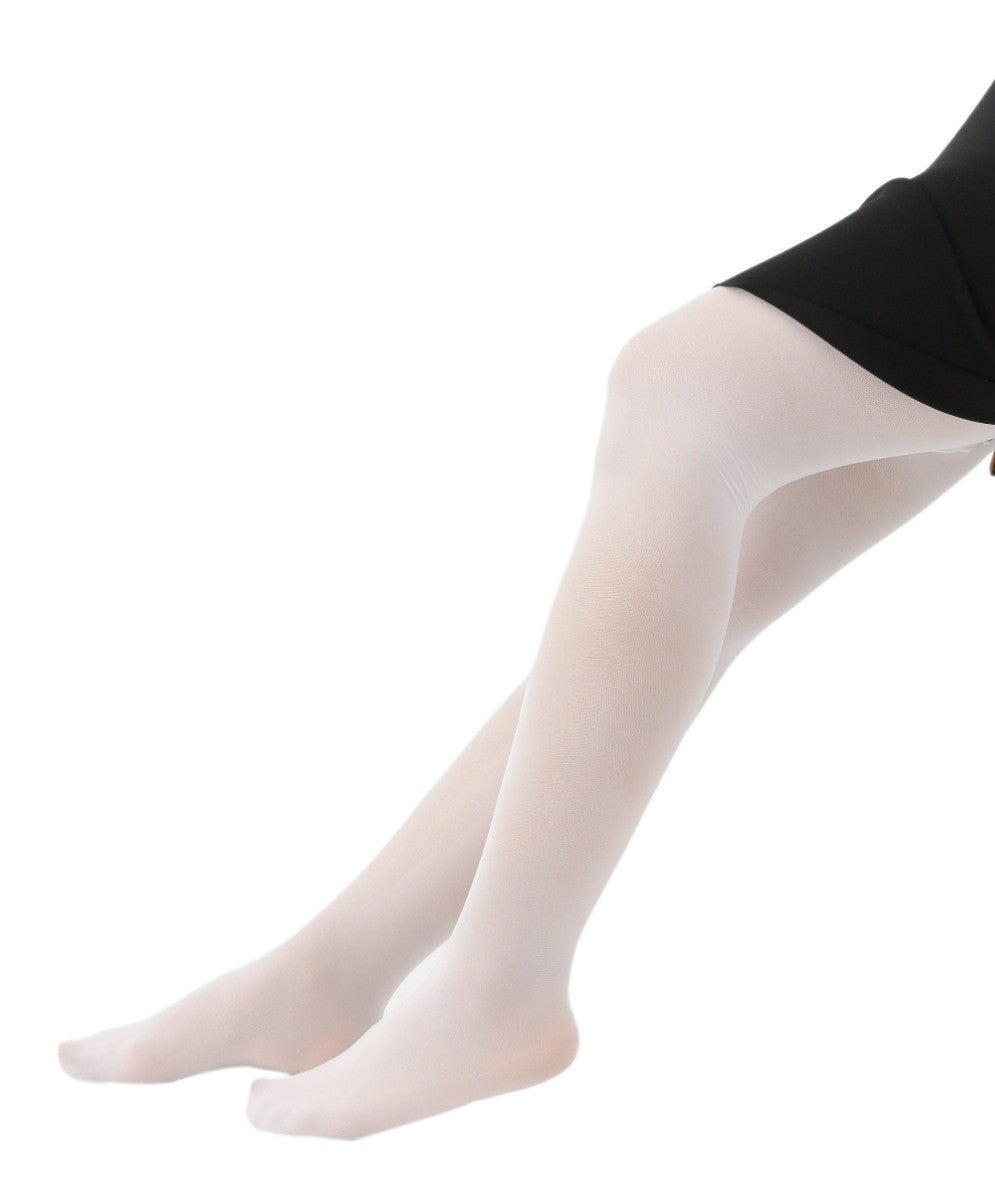 Girls Soft Footed Tights - MYCRO50 - White