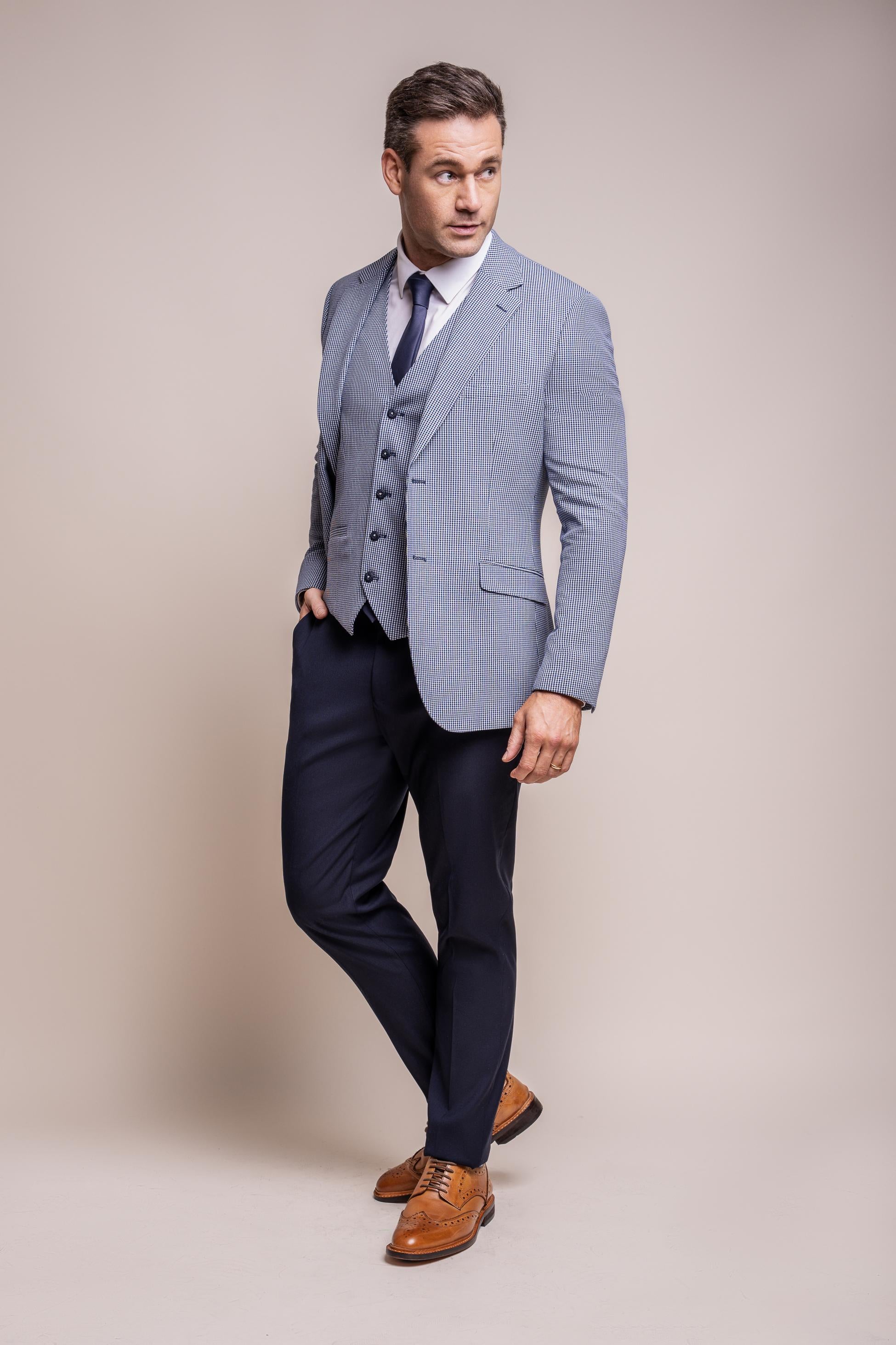 Men's Slim-Fit Blue Suit - BARESI - Blue