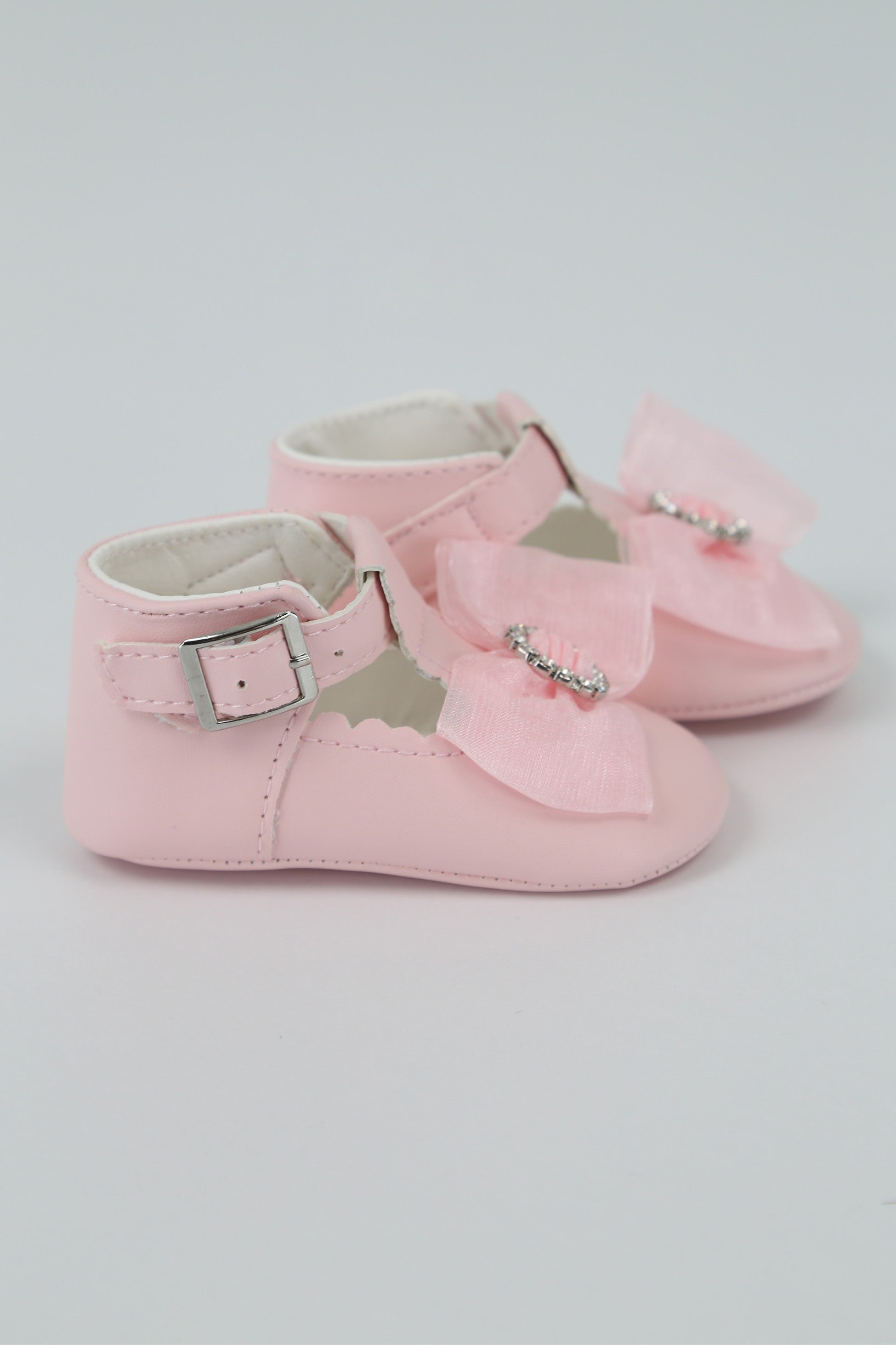 Baby Girls Rhinestones Christening Shoes - MILLIE - Pink