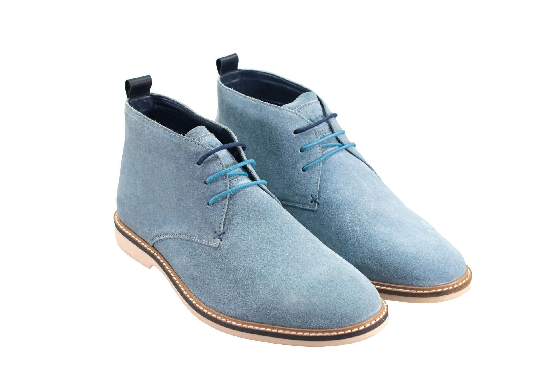 Men's Suede Chukka Boots - SAHARA - Sky Blue