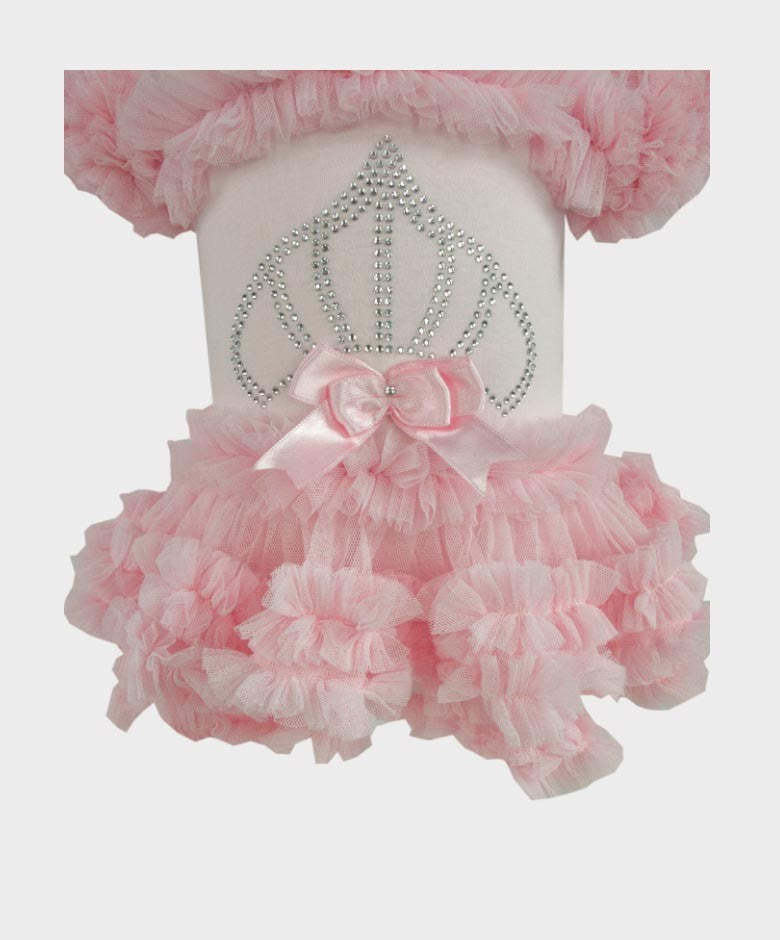 Baby Girl Tulle Cotton Tutu Bodysuit - Pink