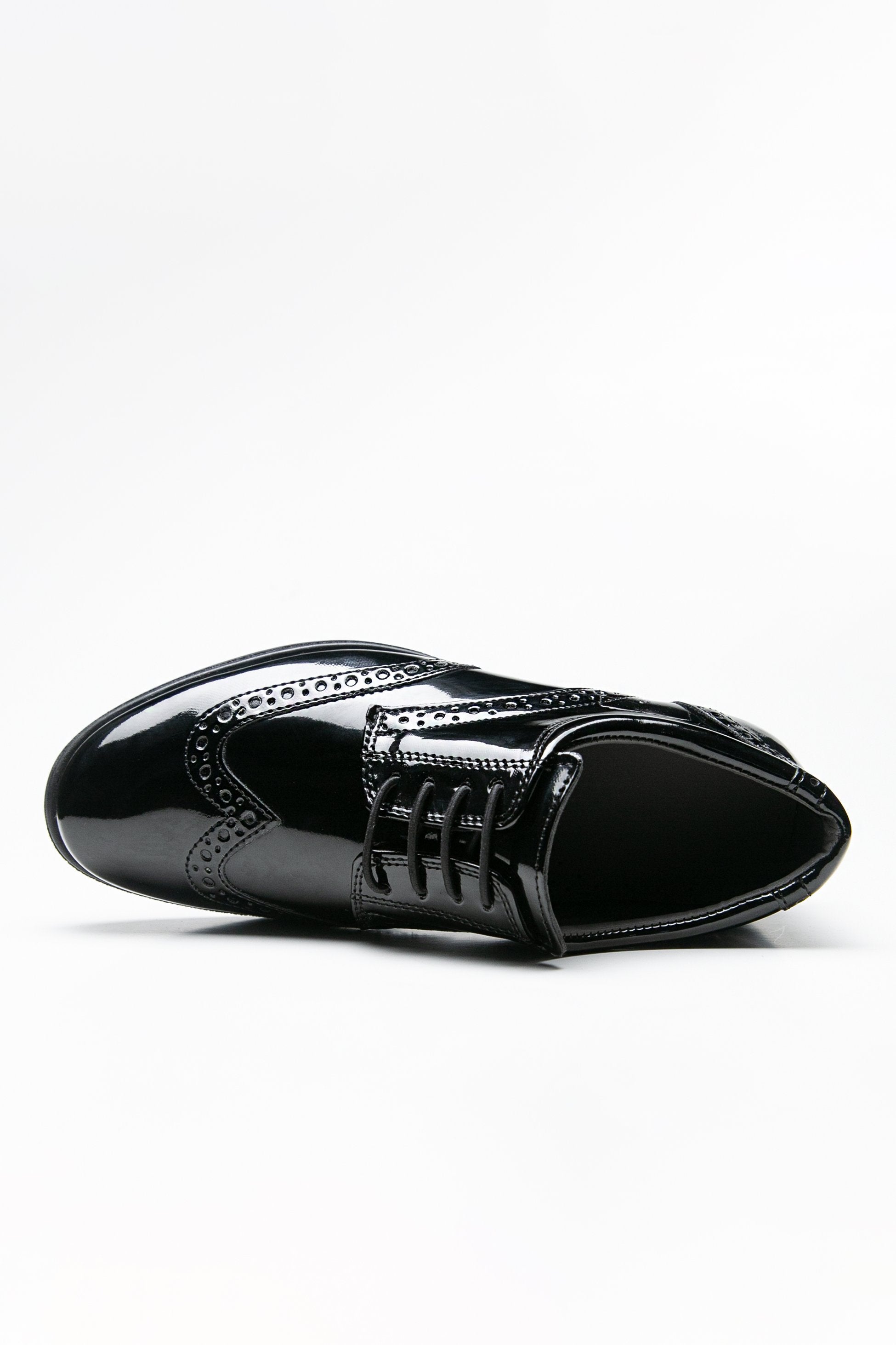 Boys’ Patent Derby Brogue Lace-Up Dress Shoes - Black