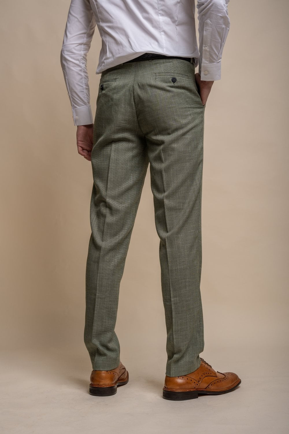 Men's Slim Fit Formal Trousers - MIAMI - Sage Green