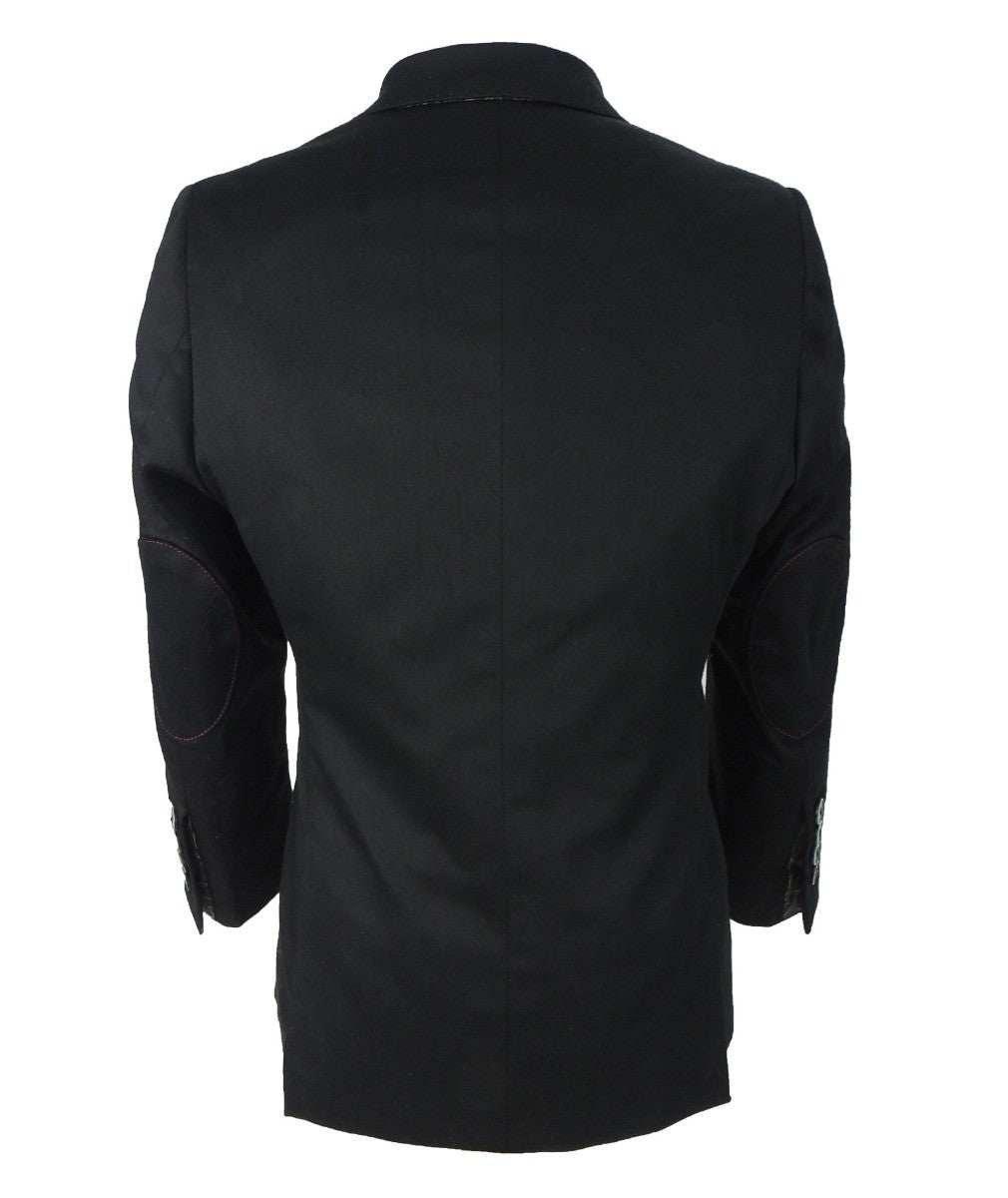 Boys Slim Fit Cotton Blazer - Black