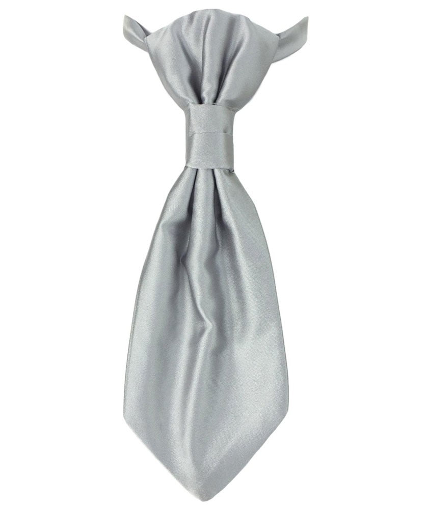 Boys Satin Waistcoat & Cravat Set - Silver