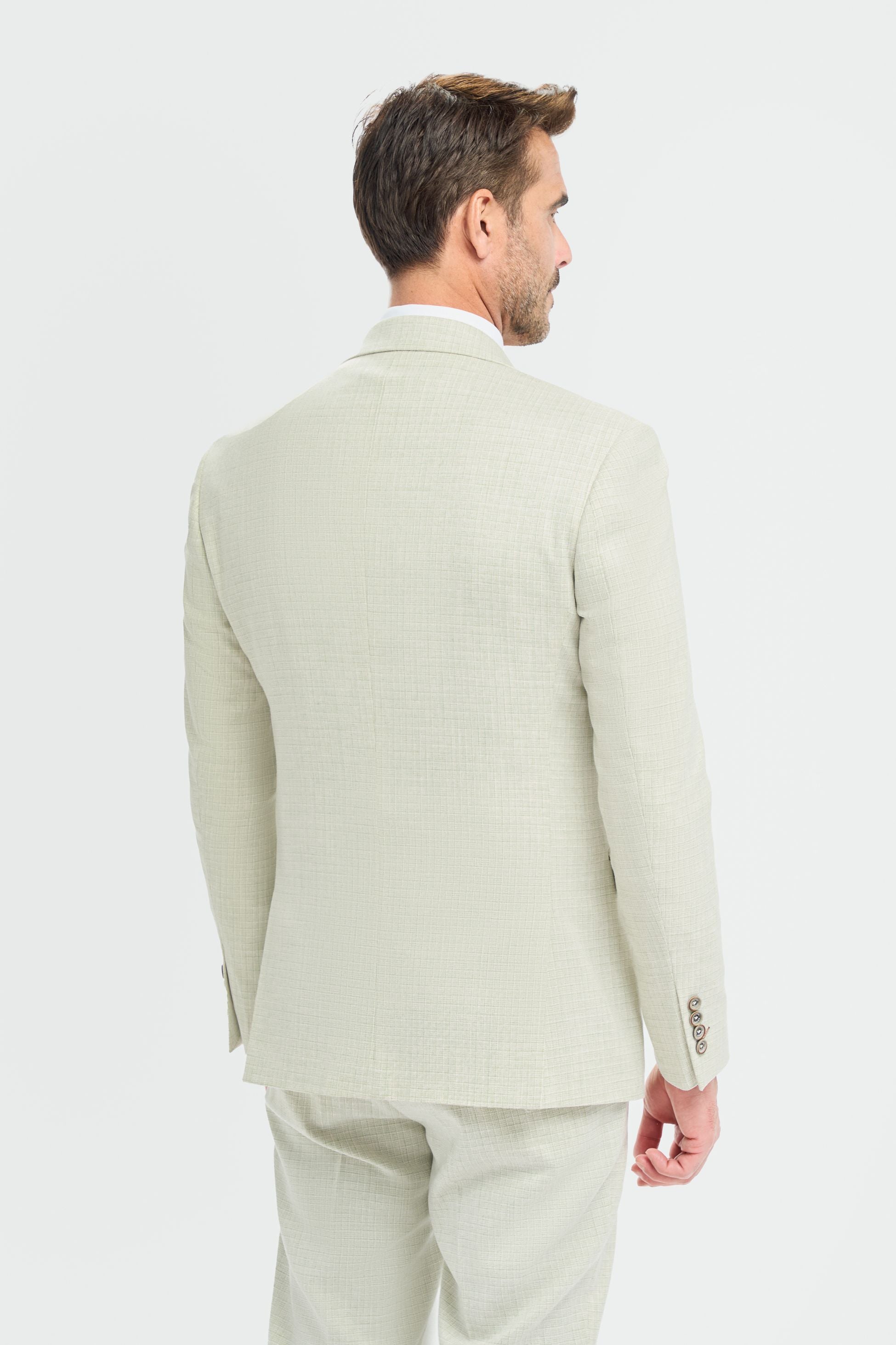 Men’s 3-Piece Slim Fit Textured Formal Suit - Tropez - Sage Green