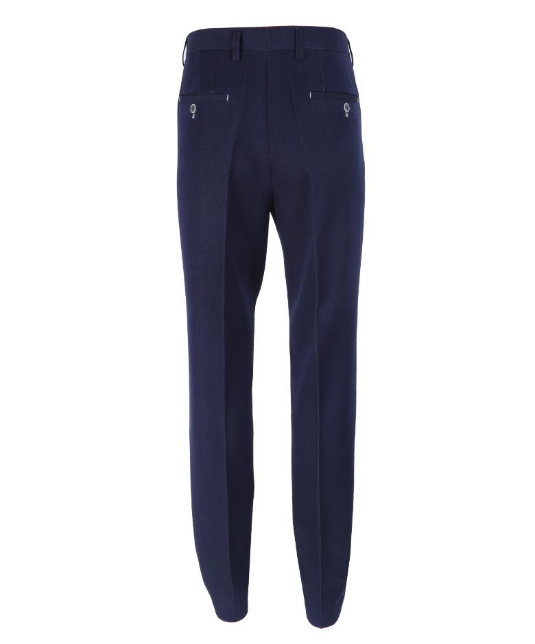 Men's Denim Look Stretch Slim Fit Trousers - FABIAN - Navy Blue