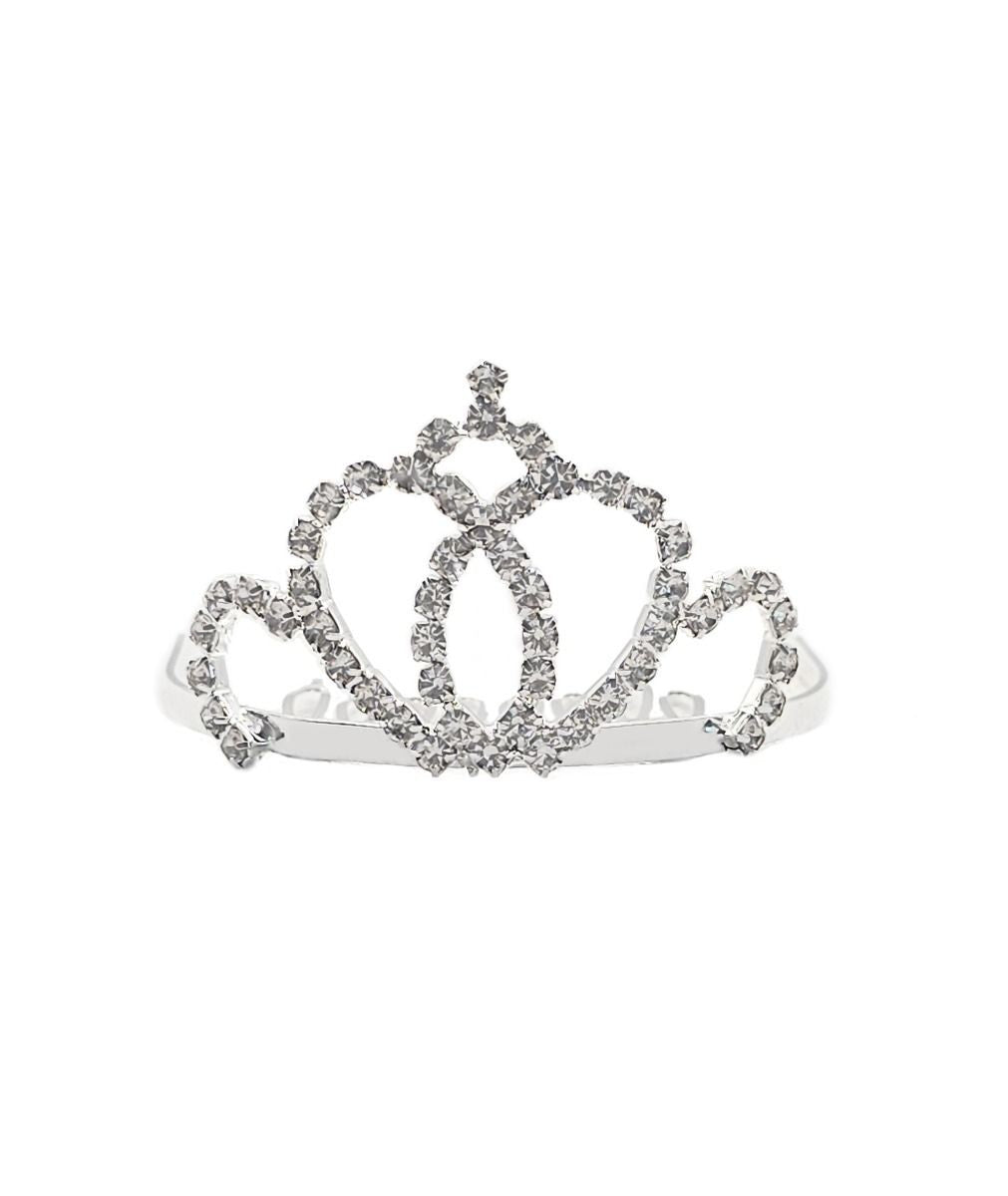 Girls Sparkling Silver Crystal Tiara Crown