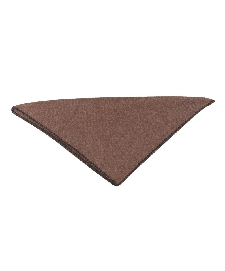 Men's & Boys Herringbone Tweed Pocket Handkerchief - Tan Brown