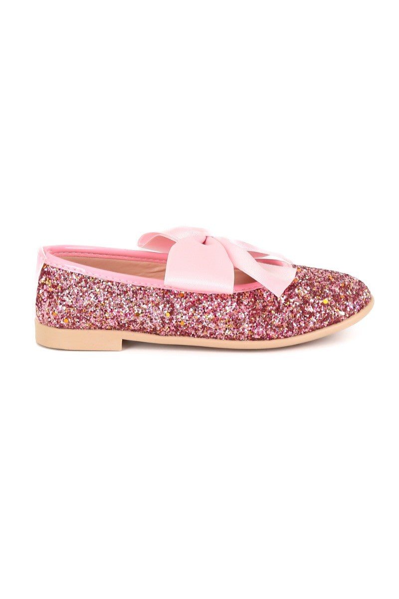 Girls Sequin Ballerina Flat Pumps - LOLA - Lilac