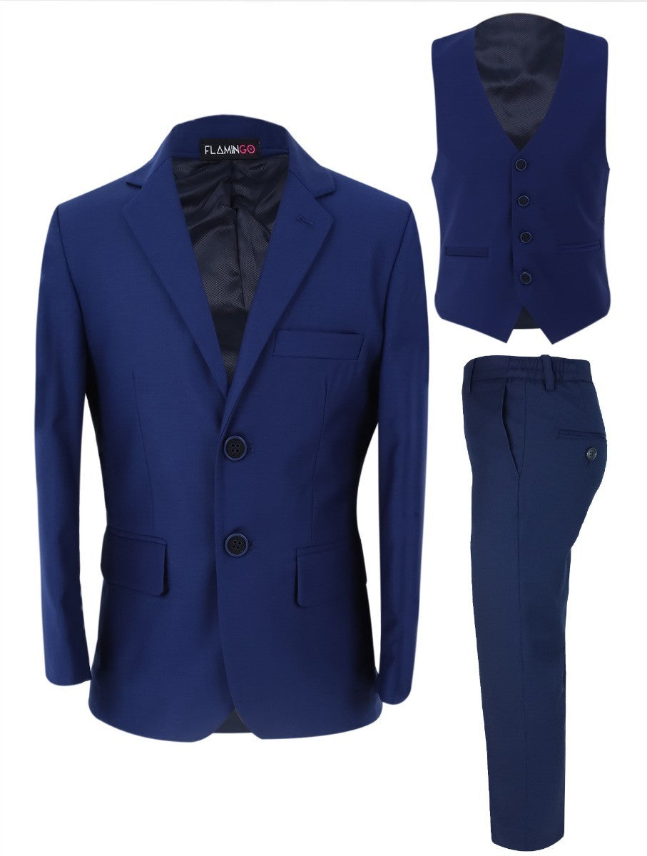 Boys Tailored Fit Formal Suit - Parliament Blue