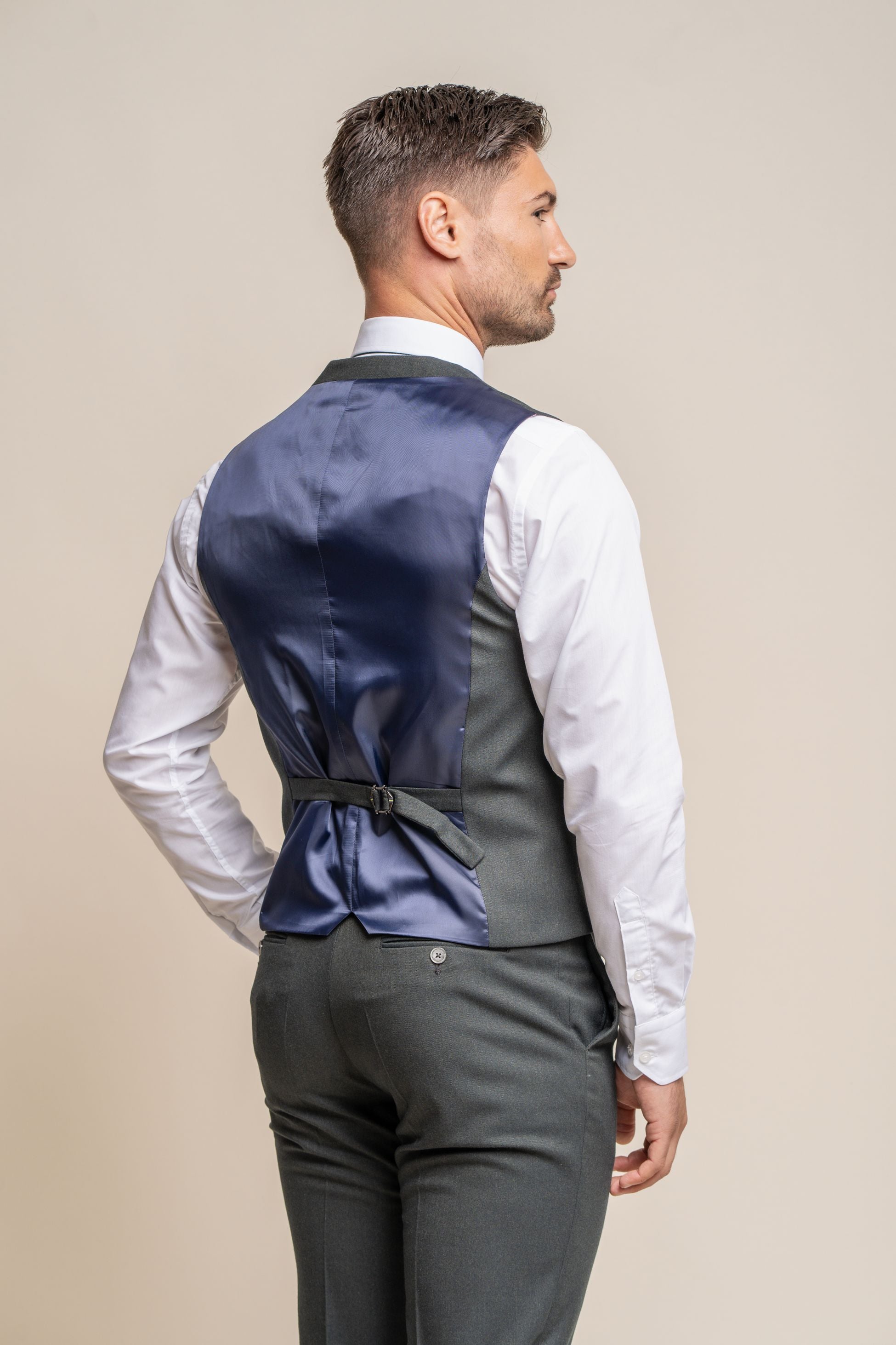 Men's Slim Fit Formal Waistcoat - FURIOUS Olive - Olive Green