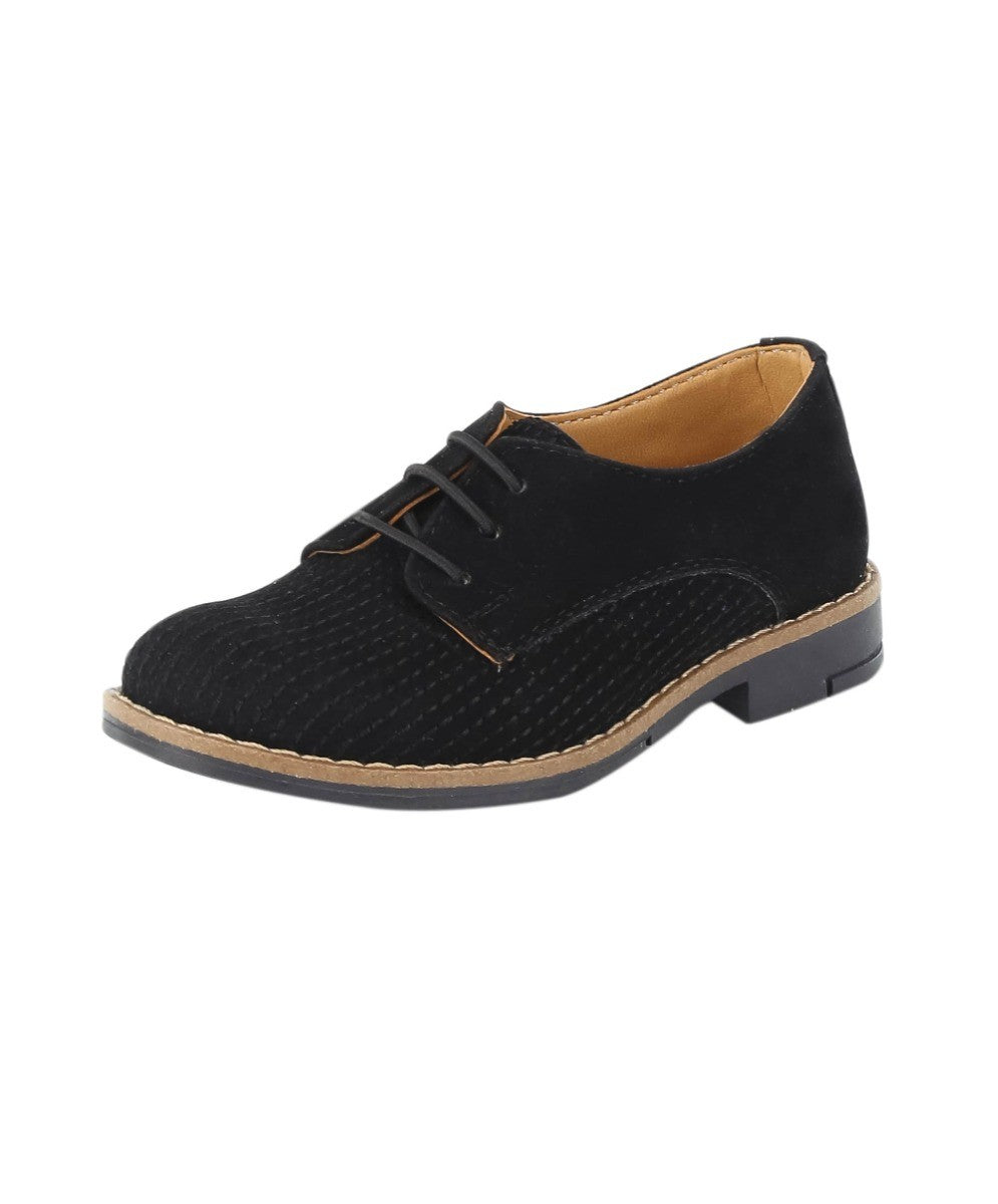 Boys Suede Lace Up Formal Shoes - Black