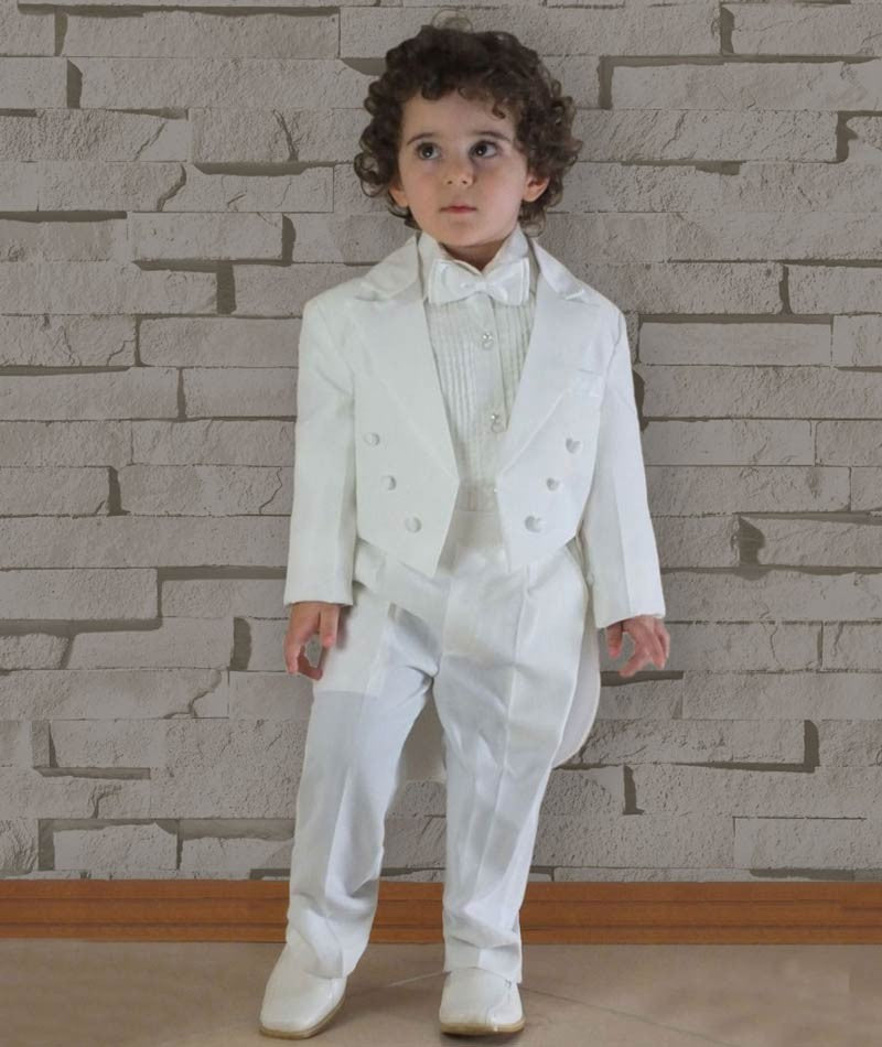 Boys Tuxedo Tail Suit - Ivory