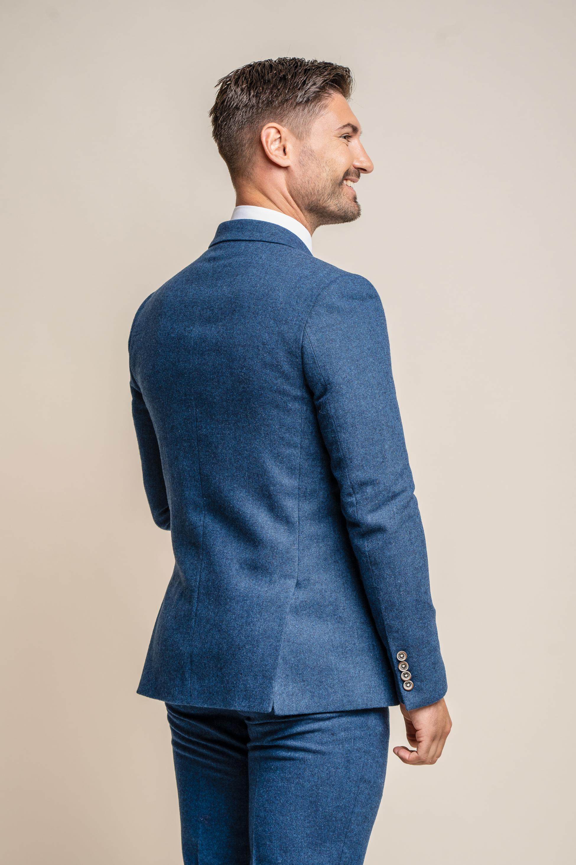 Men's Orson Blue Suit with Marco Ecru Waistcoat - Combined Set