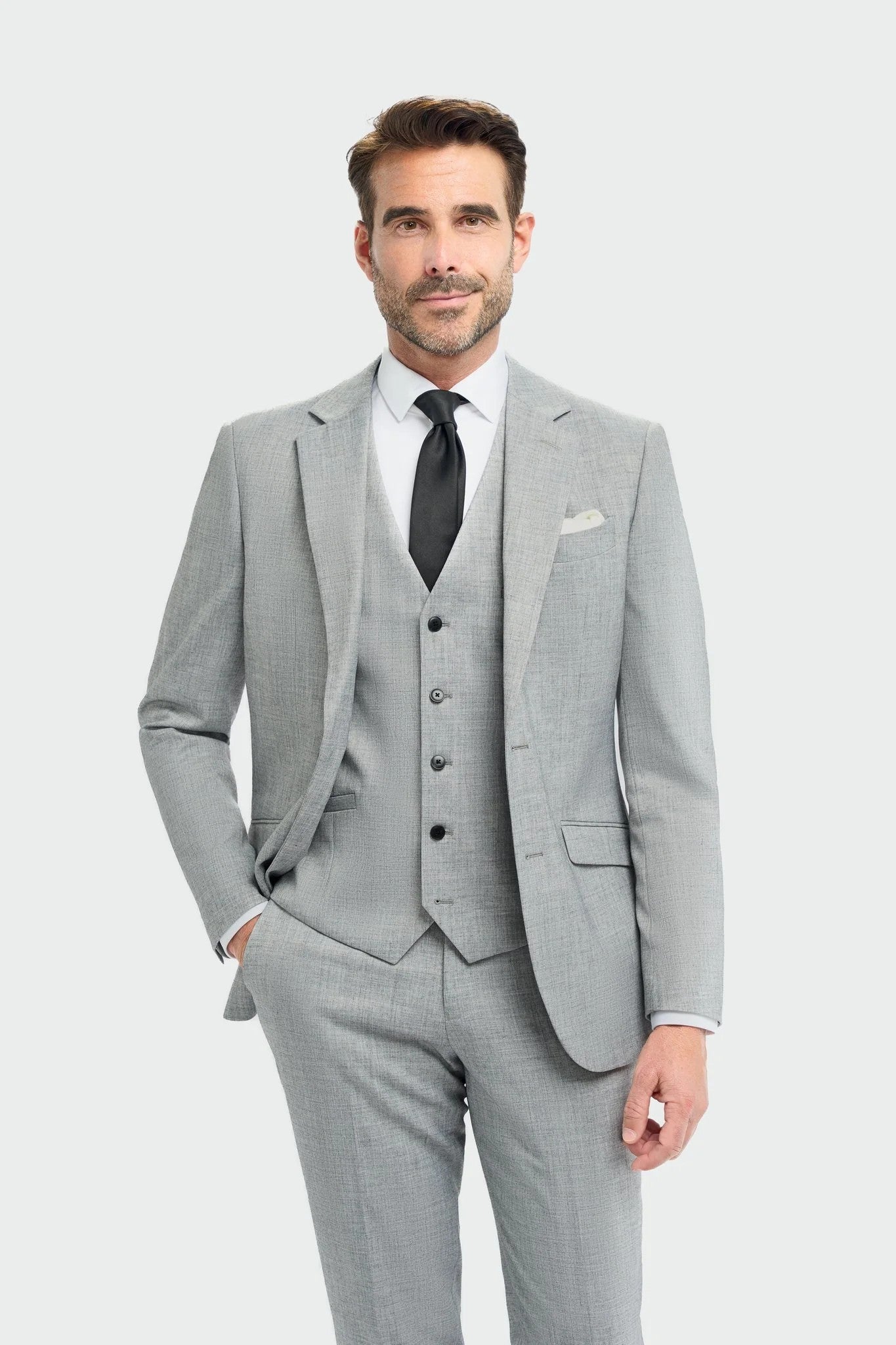 Premium Slim Fit Men's Suit – MALIBU - Grey