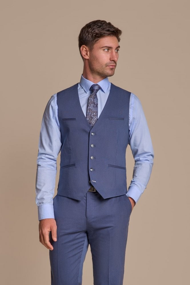 Men's Slim Fit Blue Suit - SPECTER - Blue