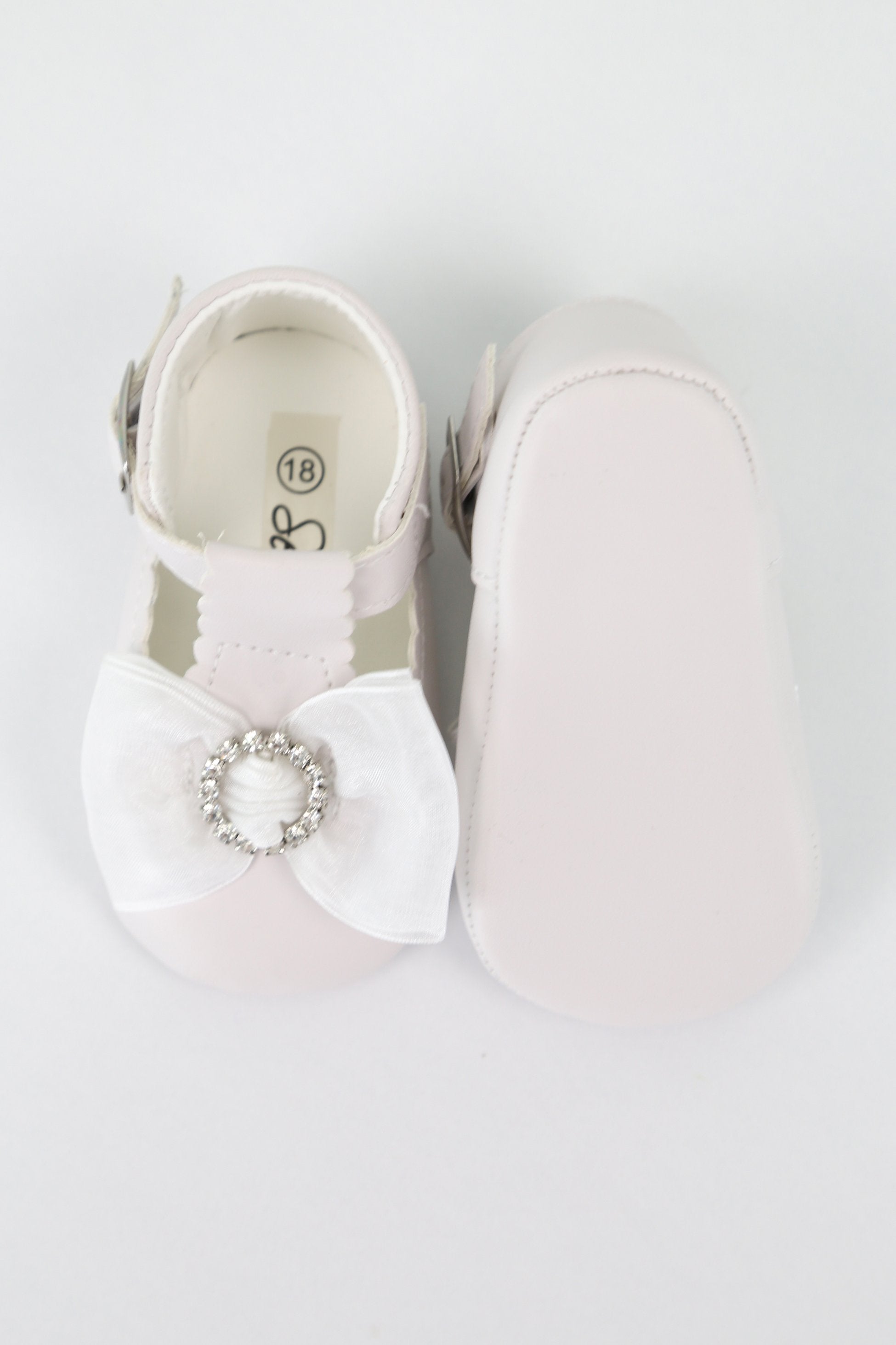 Baby Girls Rhinestones Christening Shoes - MILLIE - White