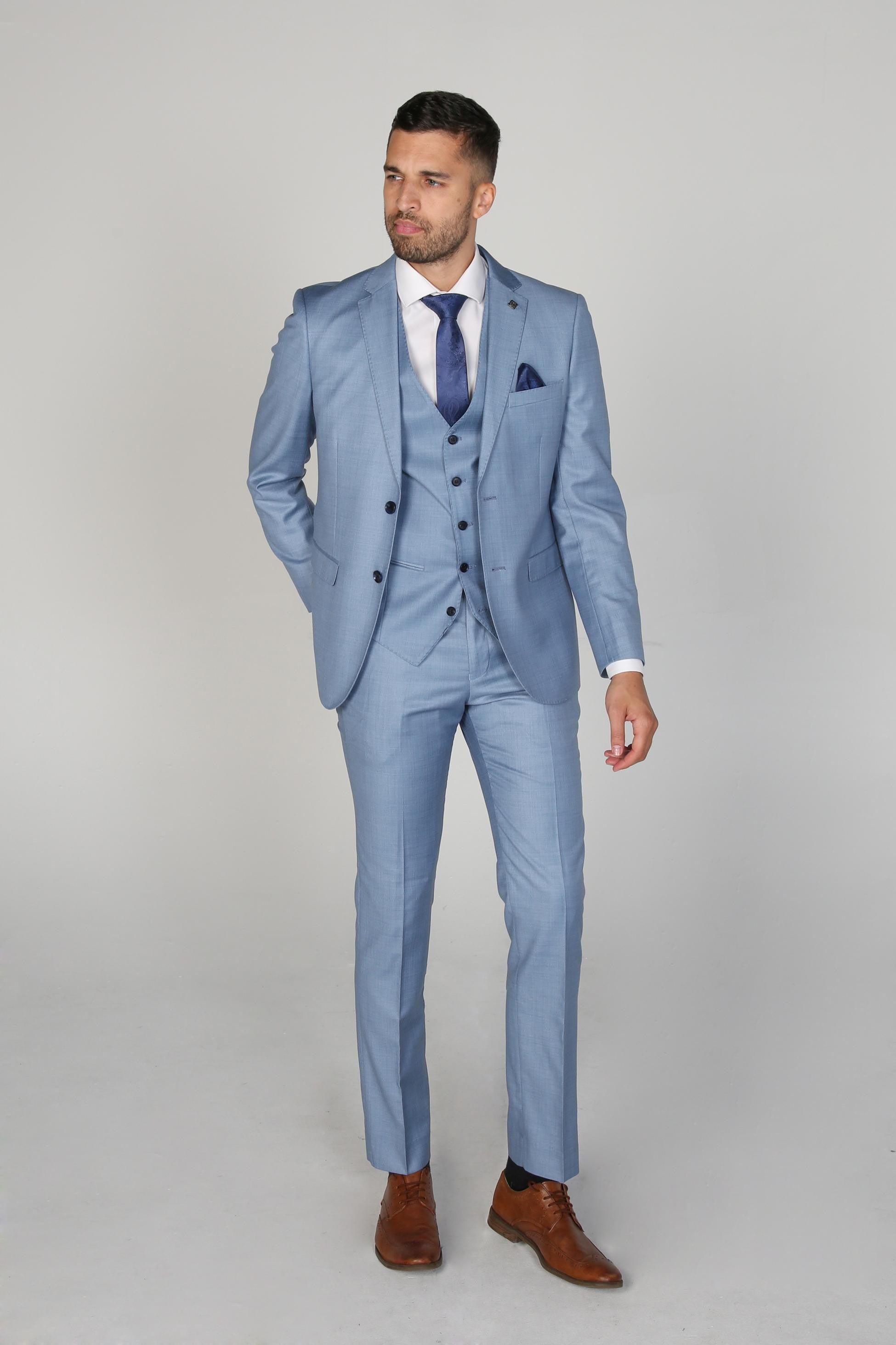 Men's Tailored Fit Formal Suit  - CHARLES - Blue