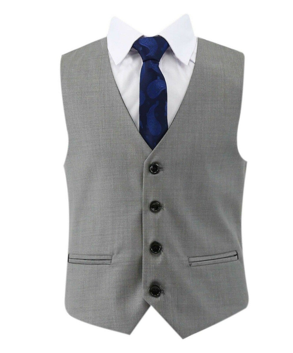 Boys Tailored Fit Black Suit - PARKER - Light Grey