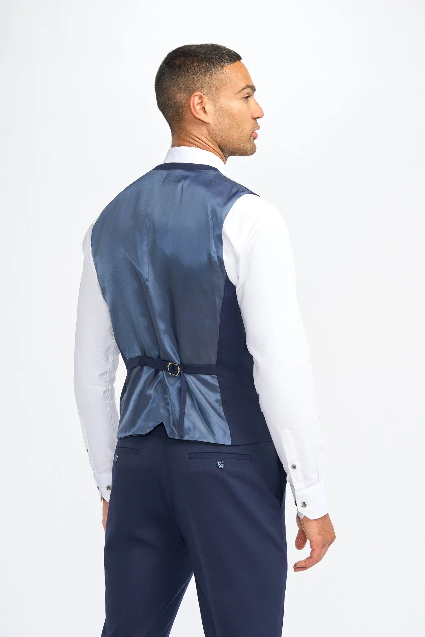 Men’s Wool Slim Fit Formal Waistcoat - James - Navy Blue