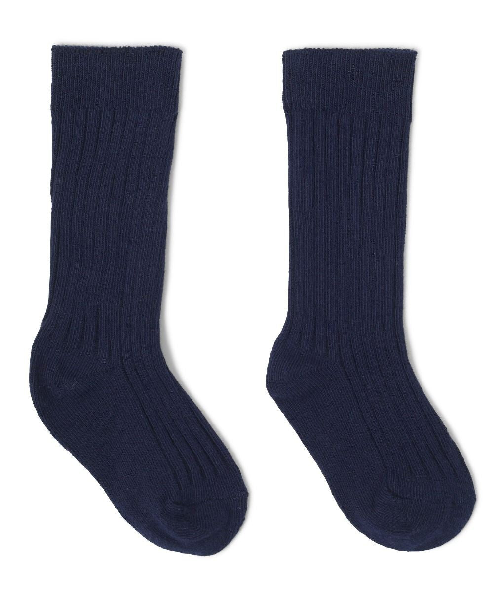 Boys Everyday Wear Ribbed Socks - ETHAN - Navy Blue