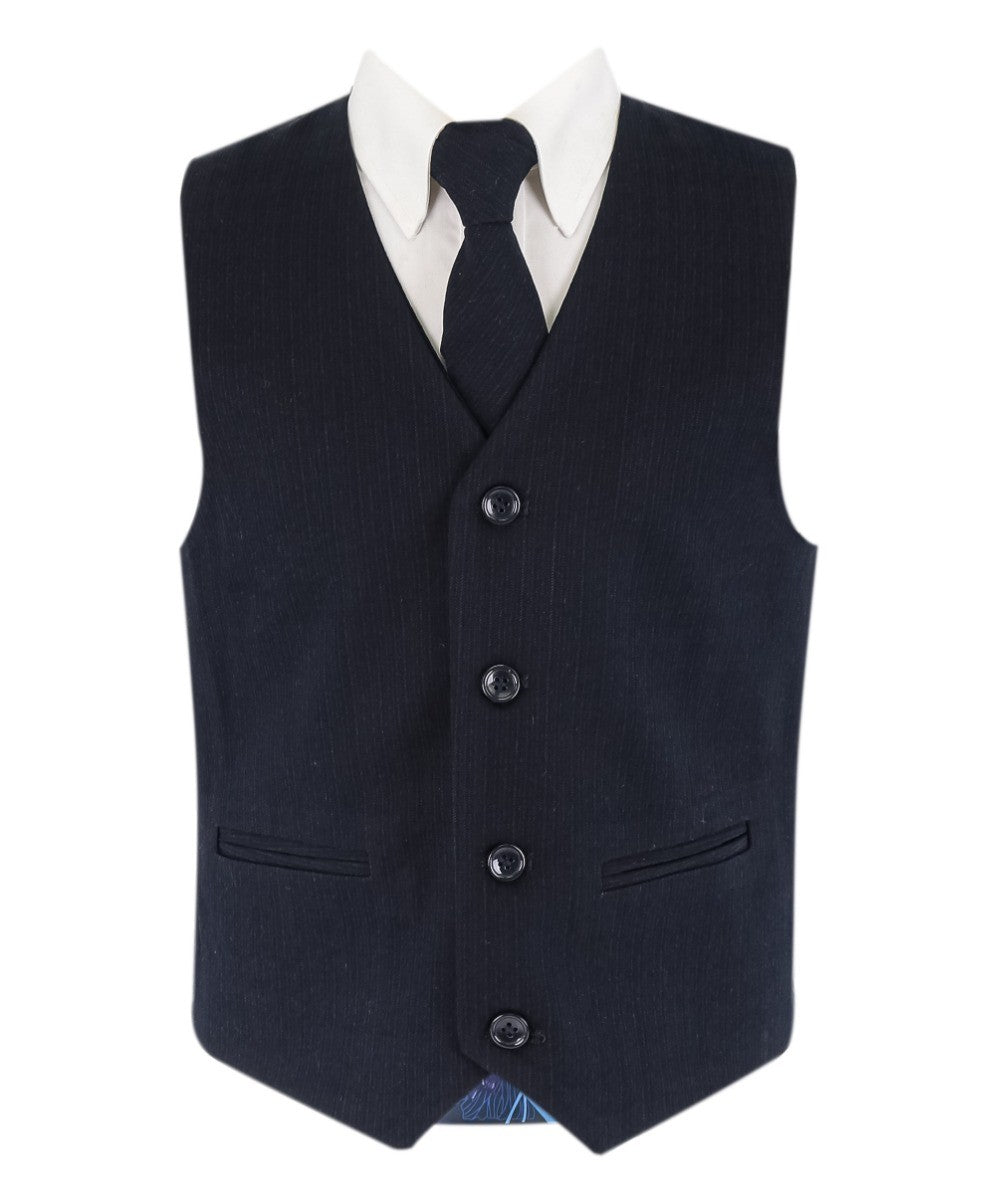 BoysTailored Fit Navy Husky Suit Set - IAN - Navy Blue