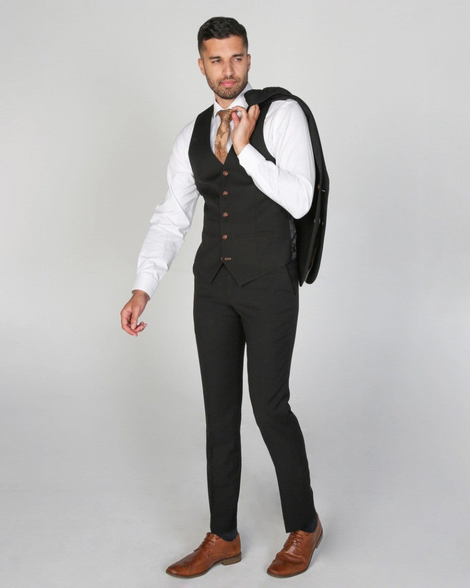 Men's Tailored Fit Formal Suit - MAYFAIR - Black