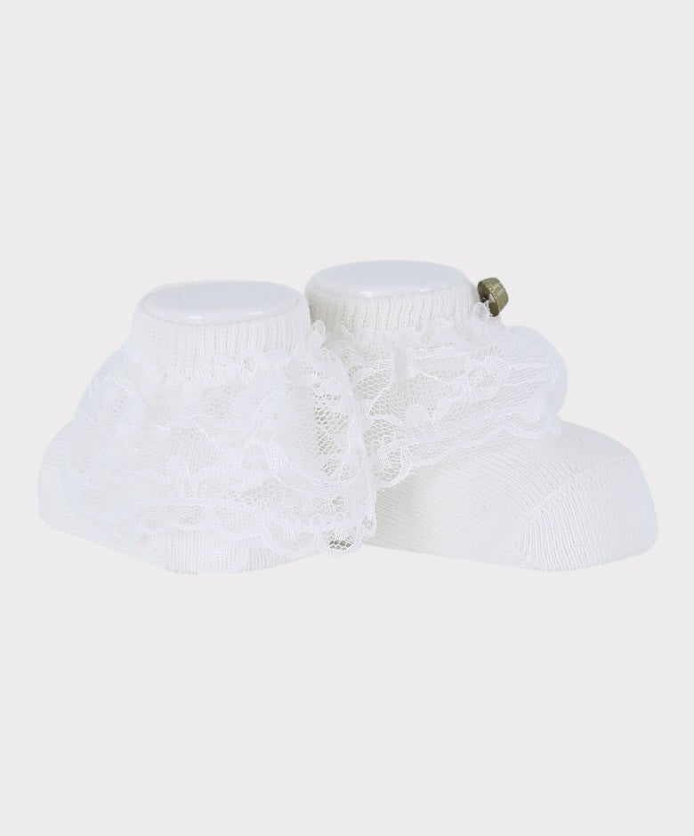 Baby Girls Headband and Socks Set - Ivory