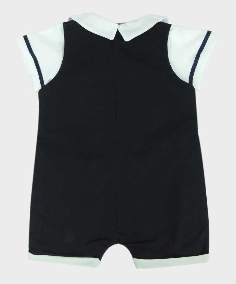 Baby Boys Summer Dungaree Set - Dark Blue