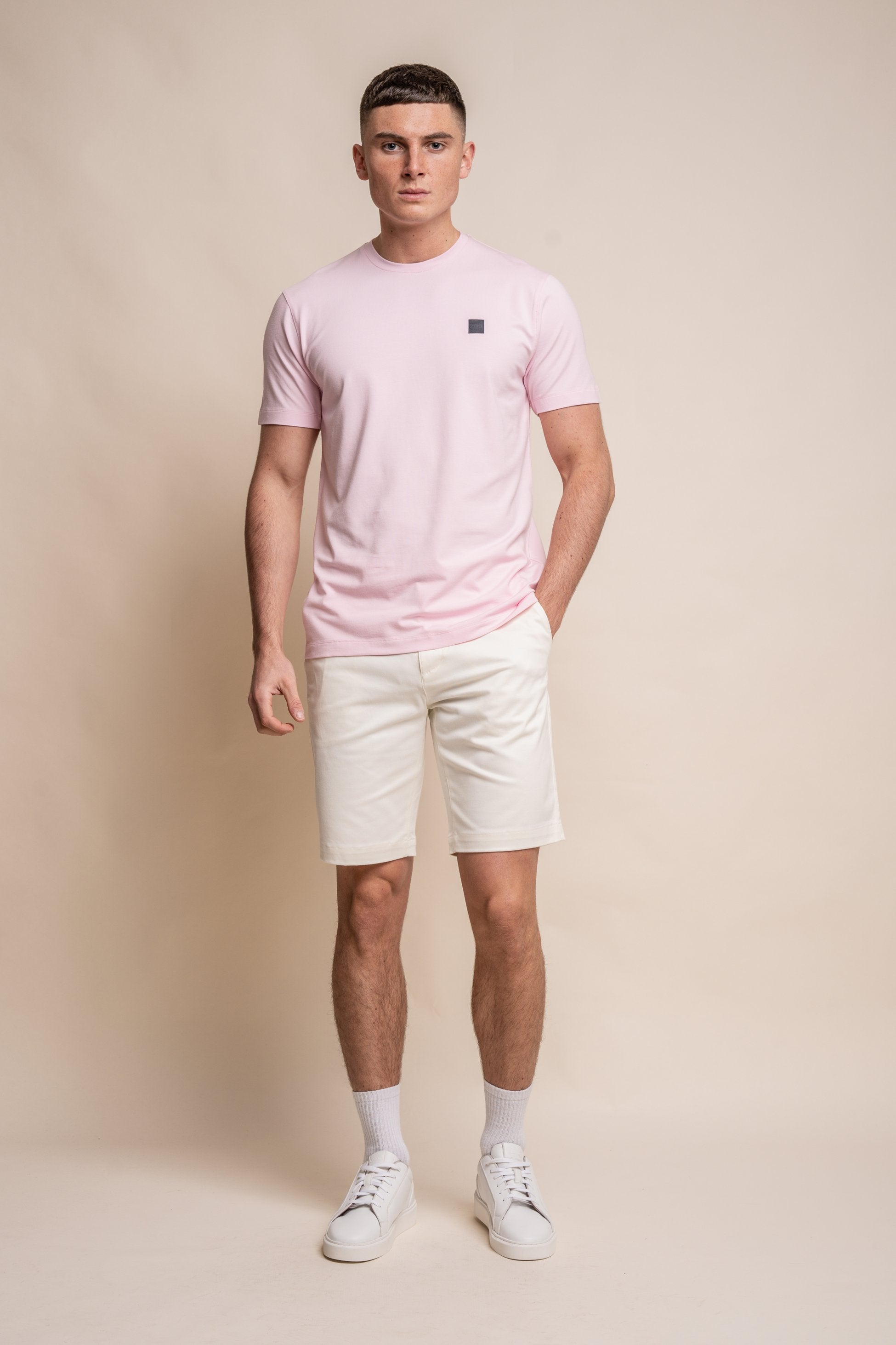 Men's Crew Neck Cotton T-Shirt - BOGART - Pink