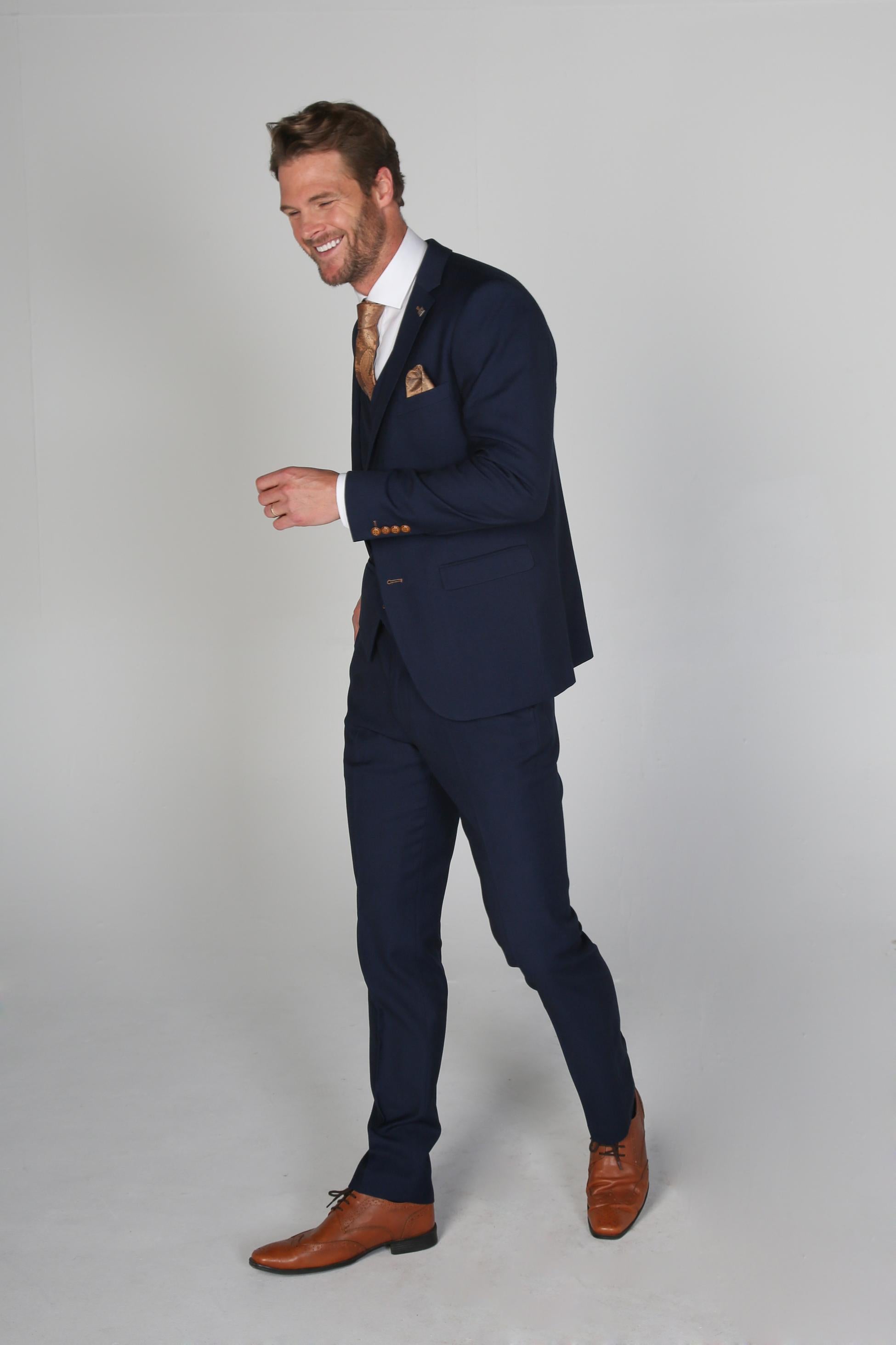 Men's Tailored Fit Formal Suit - MAYFAIR - Navy Blue