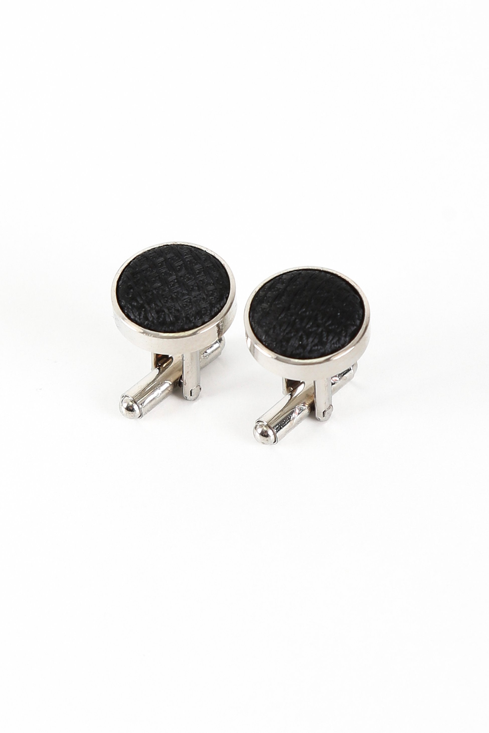 Men's Textured Tie & Cufflinks Set - Black