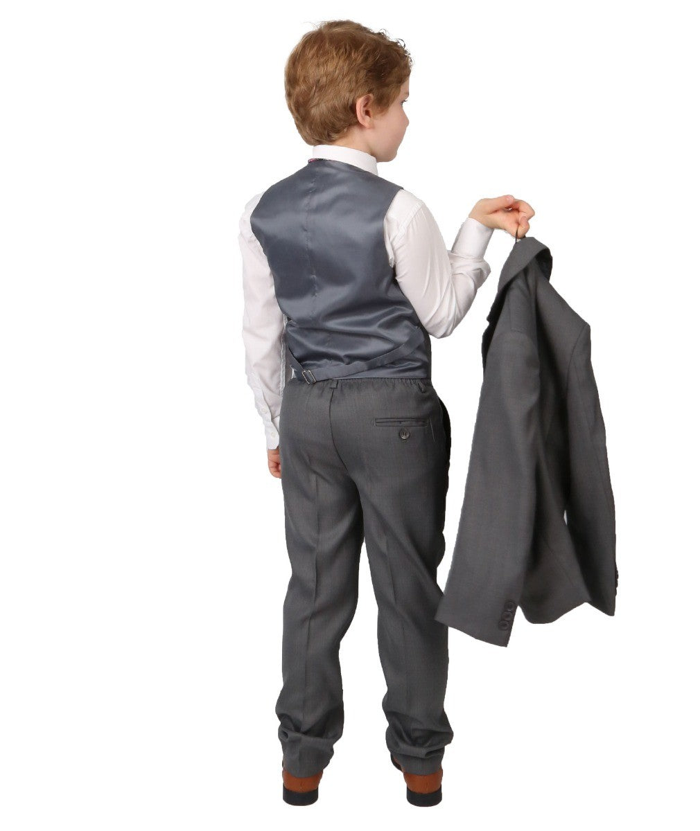 Boys Regular Italian Fit Grey Suit - Grey