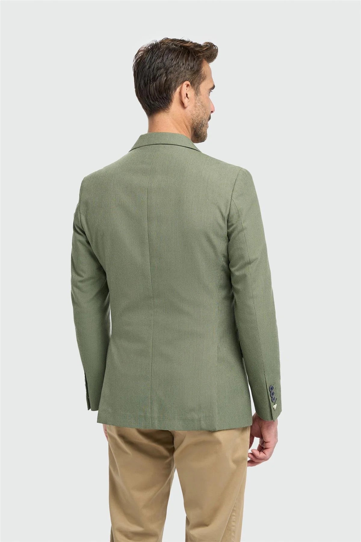 Men’s Olive Green Textured Blazer - Cristo - Green