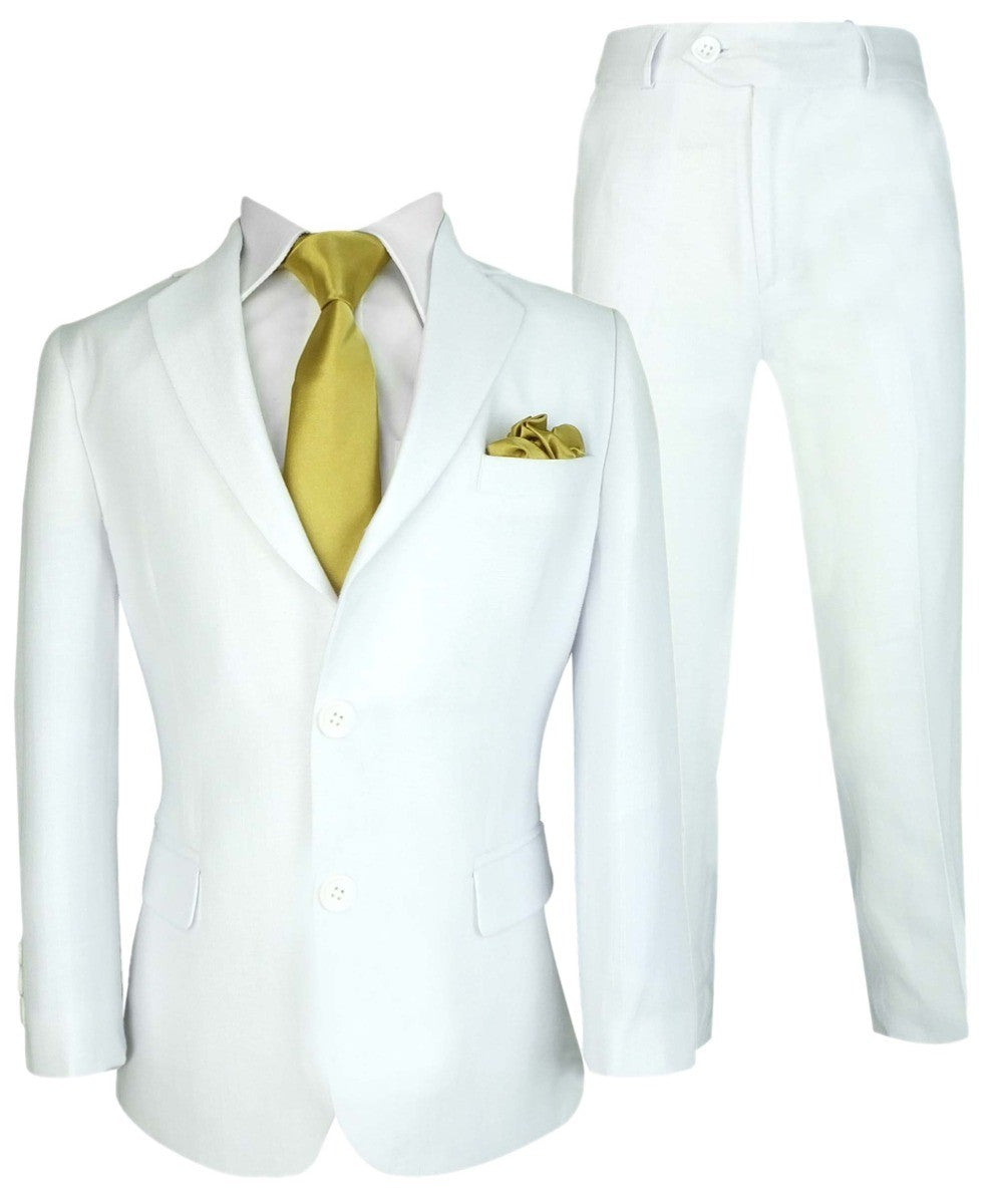 Boys Linen White Communion Suit - RIO - White