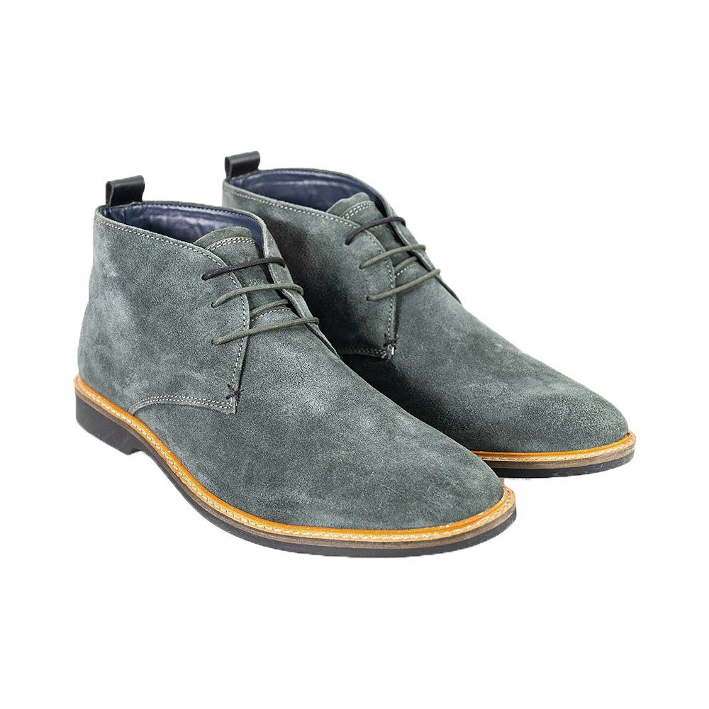 Men's Suede Chukka Boots - SAHARA - Grey