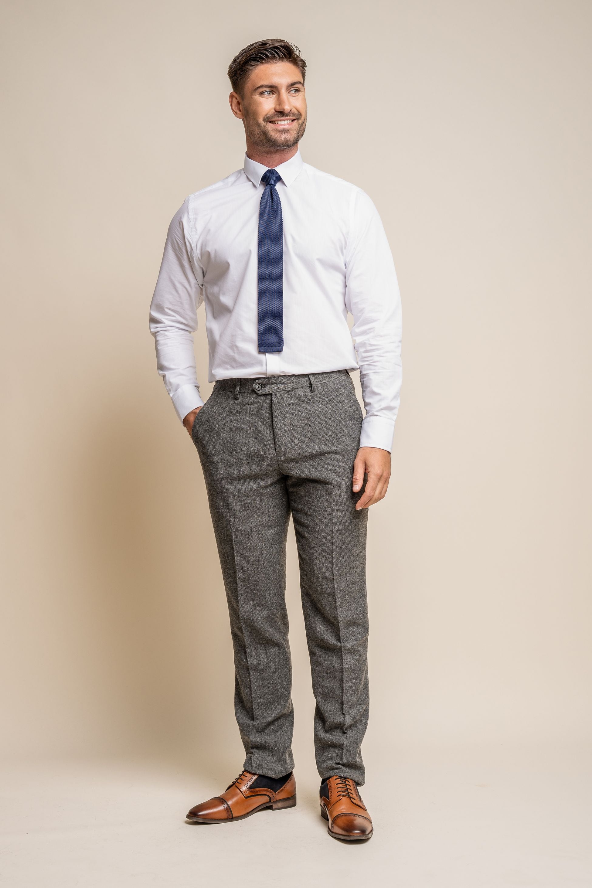 Men's Herringbone Suit with Double-breasted Waistcoat - Combined Set Martez Radika