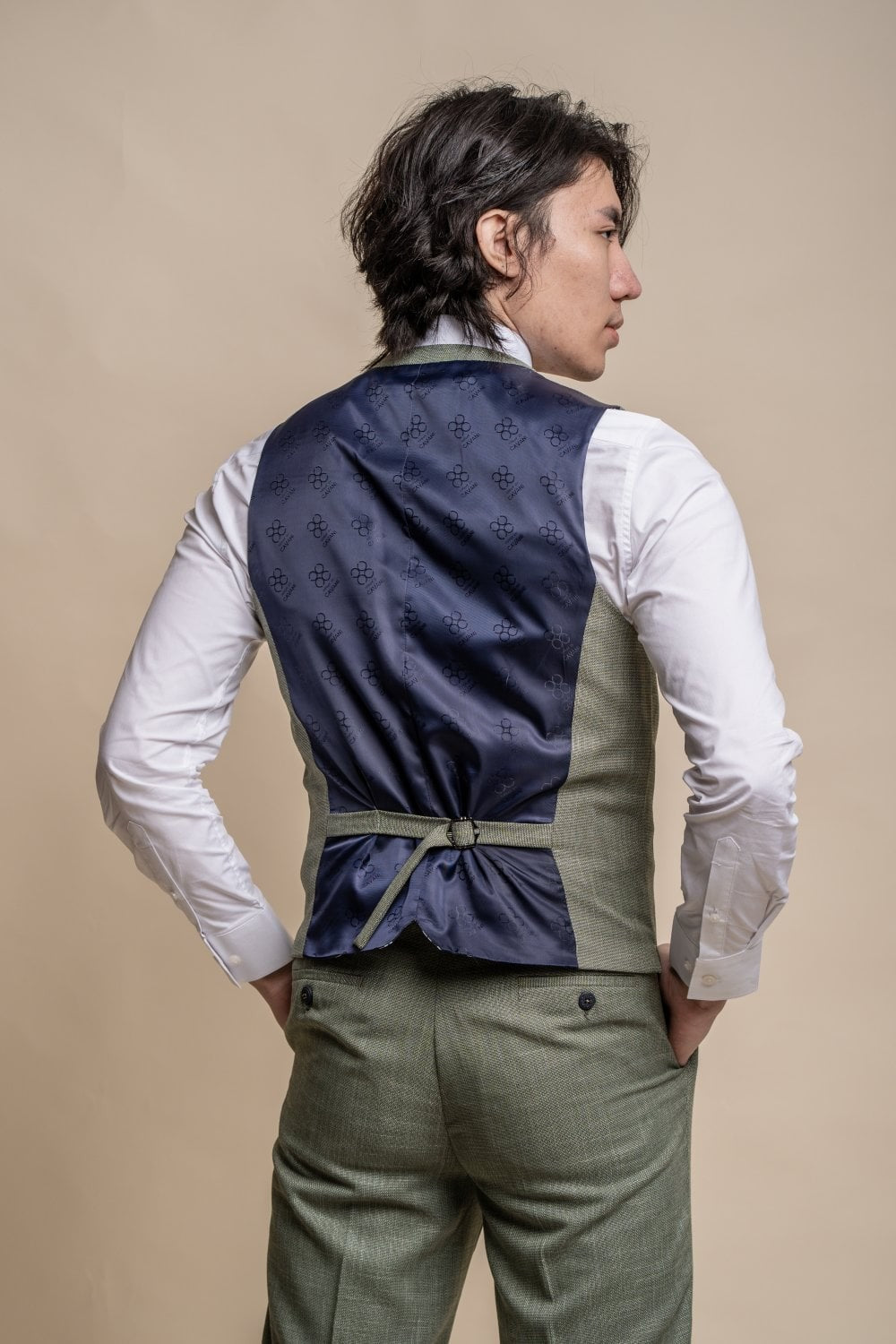 Men's Slim Fit Formal Waistcoat- MIAMI - Sage Green