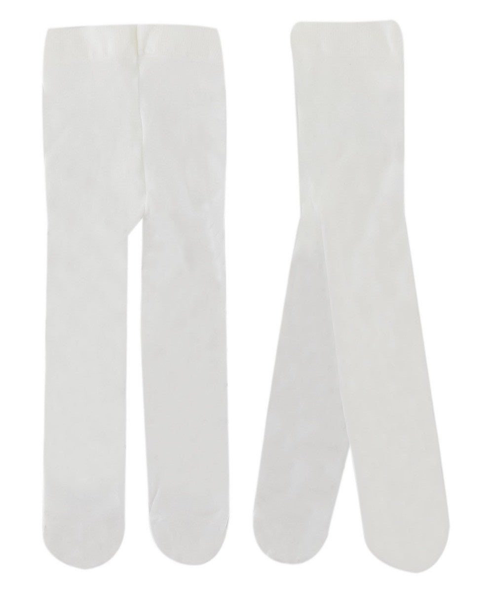 Baby Girls Microfiber Tights - White