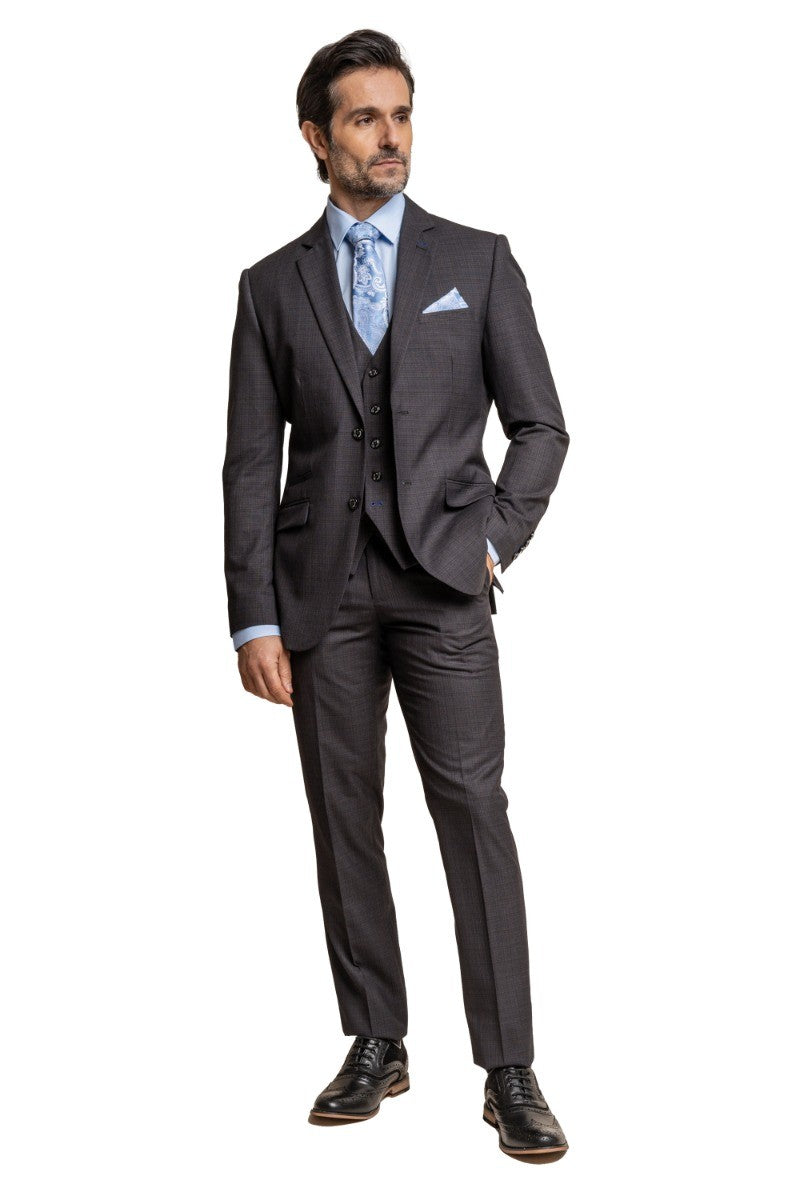 Men's Slim Fit Formal Suit Jacket - SEEBA Graphite - Dark Grey