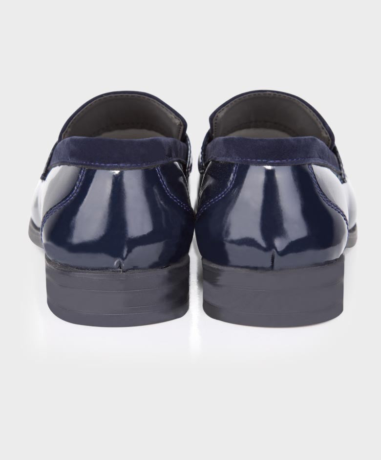 Baby Boys & Boys leather and Suede Slip on Formal Tassel Loafers - Navy Blue