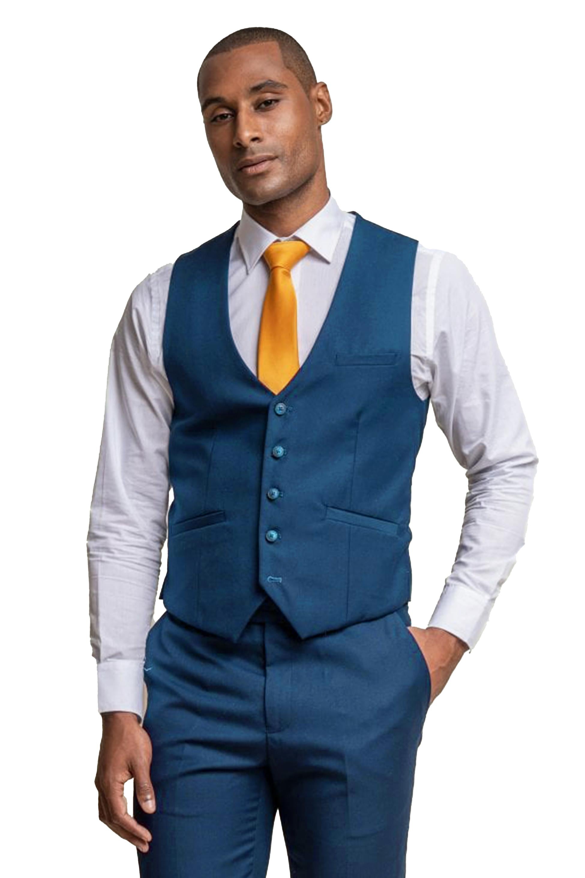 Men's Slim Fit Waistcoat - JEFFERSON Navy - Navy Blue