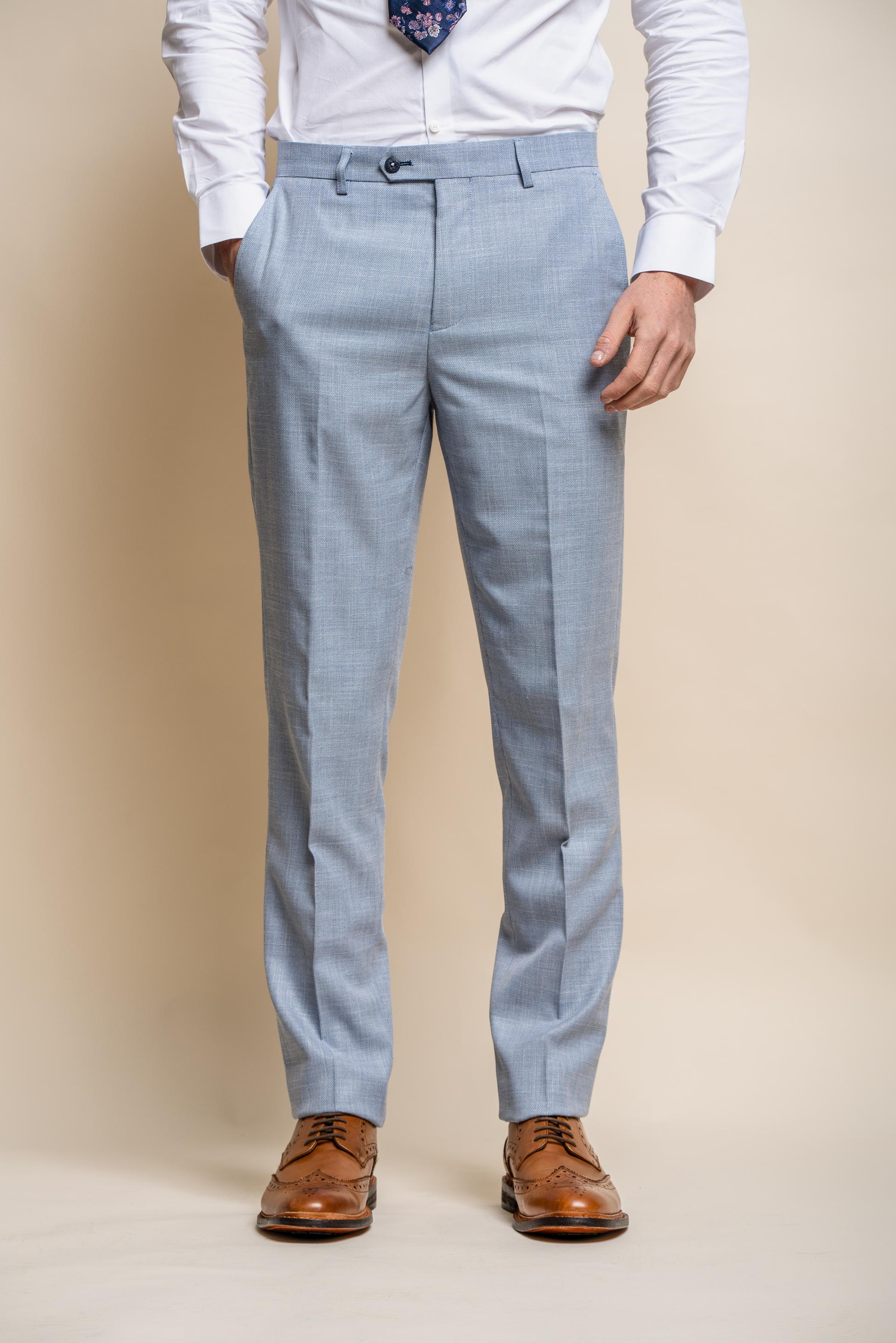 Men's Slim Fit Formal Trousers - MIAMI - Sky Blue