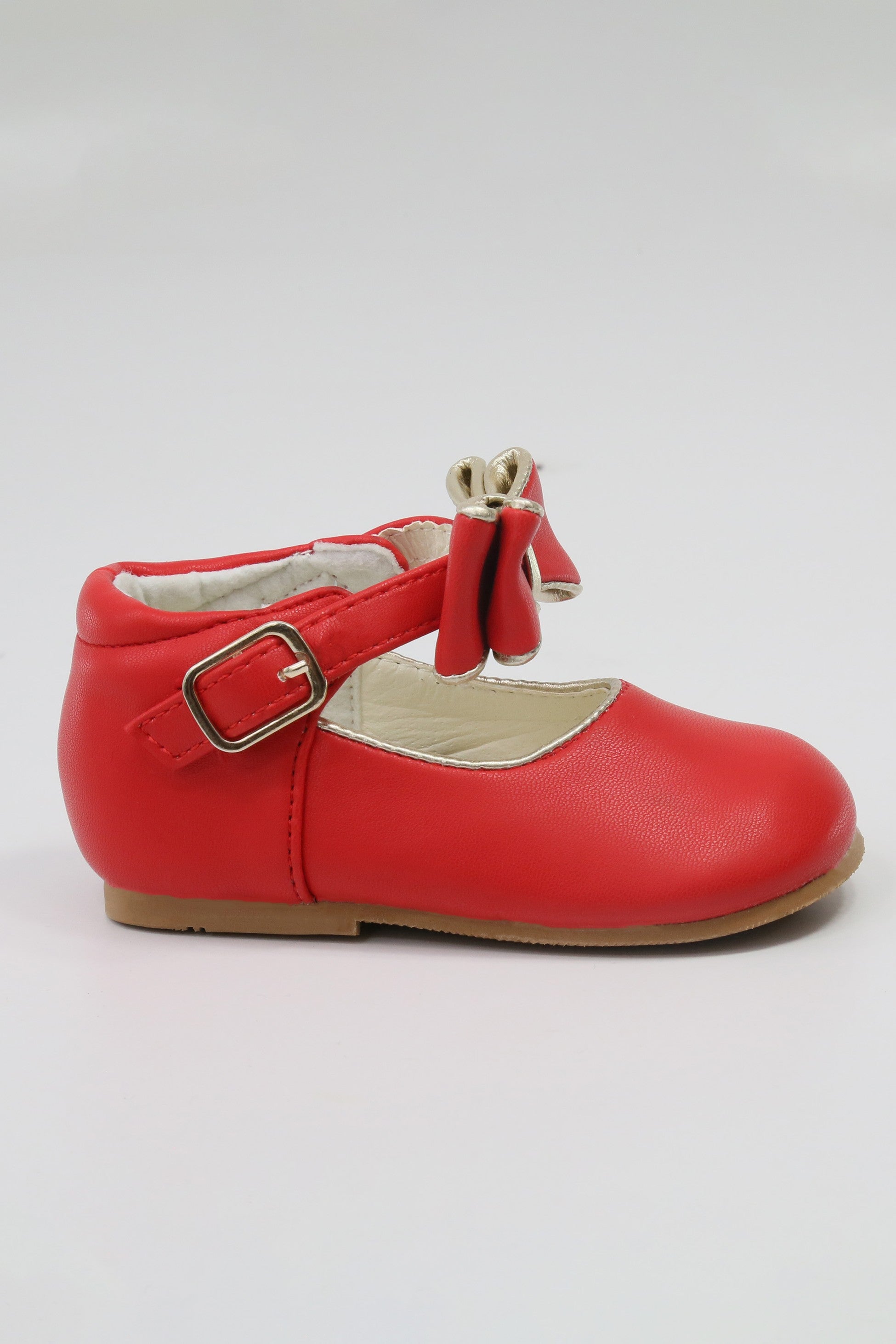 Chic Baby Girls Bow Buckle Shoes - SKY - Red