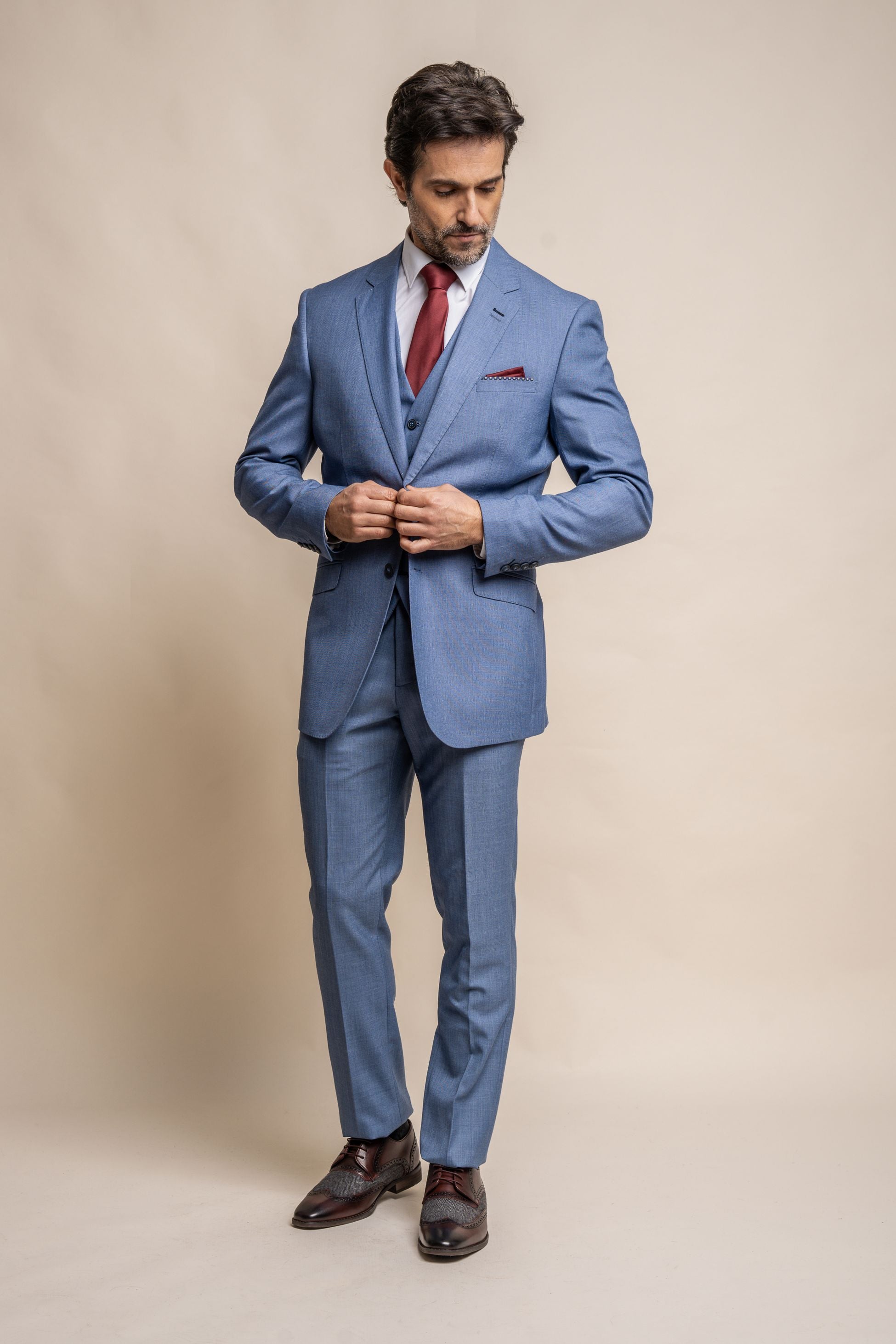 Men's Slim Fit Suit Jacket - REEGAN - Sky Blue