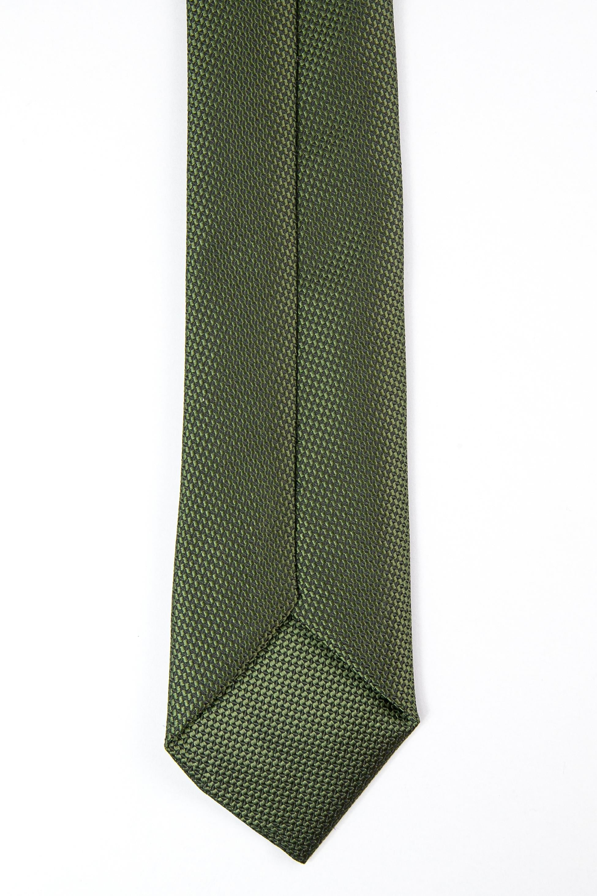 Boys’ Jacquard Tie & Hanky Set with Elastic Strap - Khaki Green