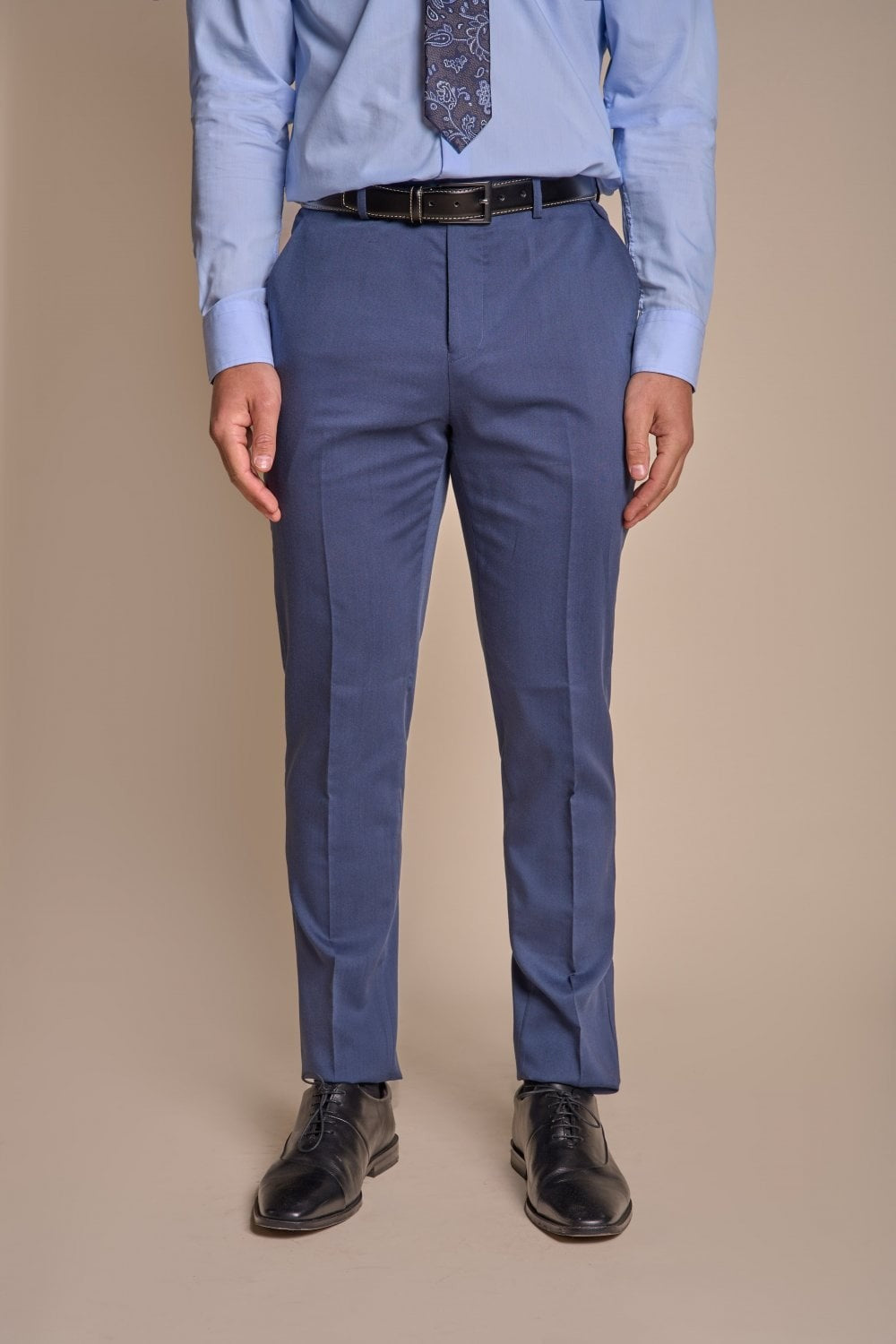 Men's Slim Fit Blue Formal Trousers- SPECTER - Blue